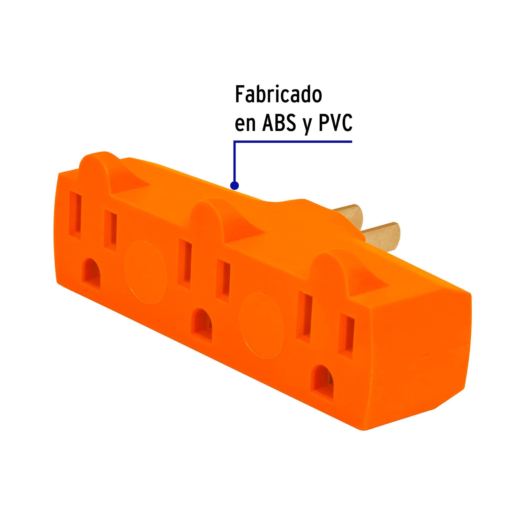 Multicontacto Triple 2P + T con Clavija Naranja Volteck