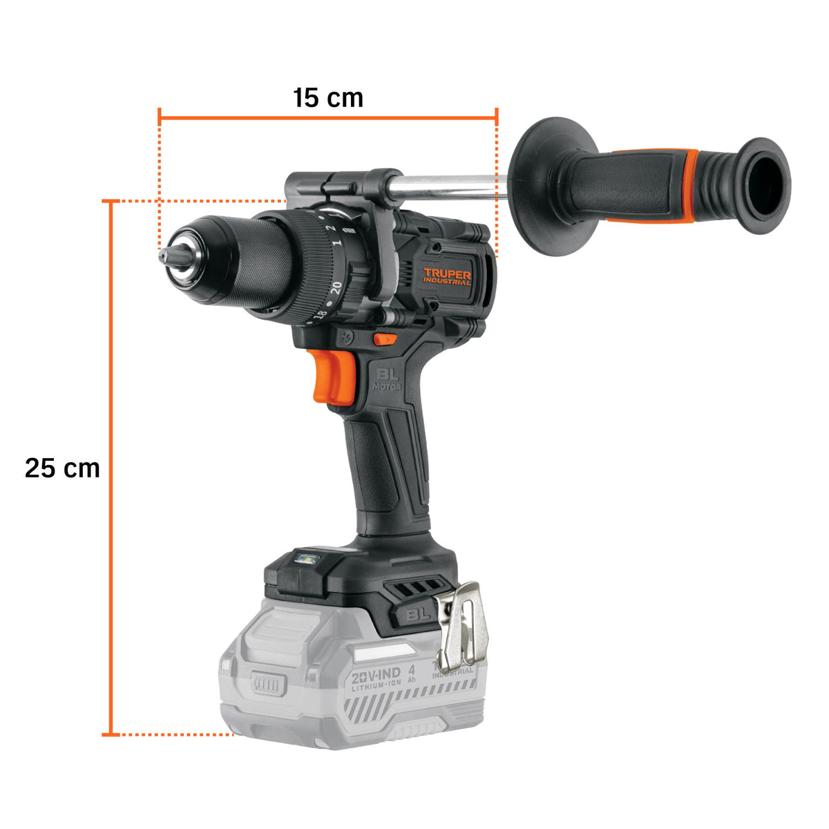 Rotomartillo Inalambrico 20 Volts 1/2" Alto Torque 150Nm Sin Accesorios TRUPER INDUSTRIAL