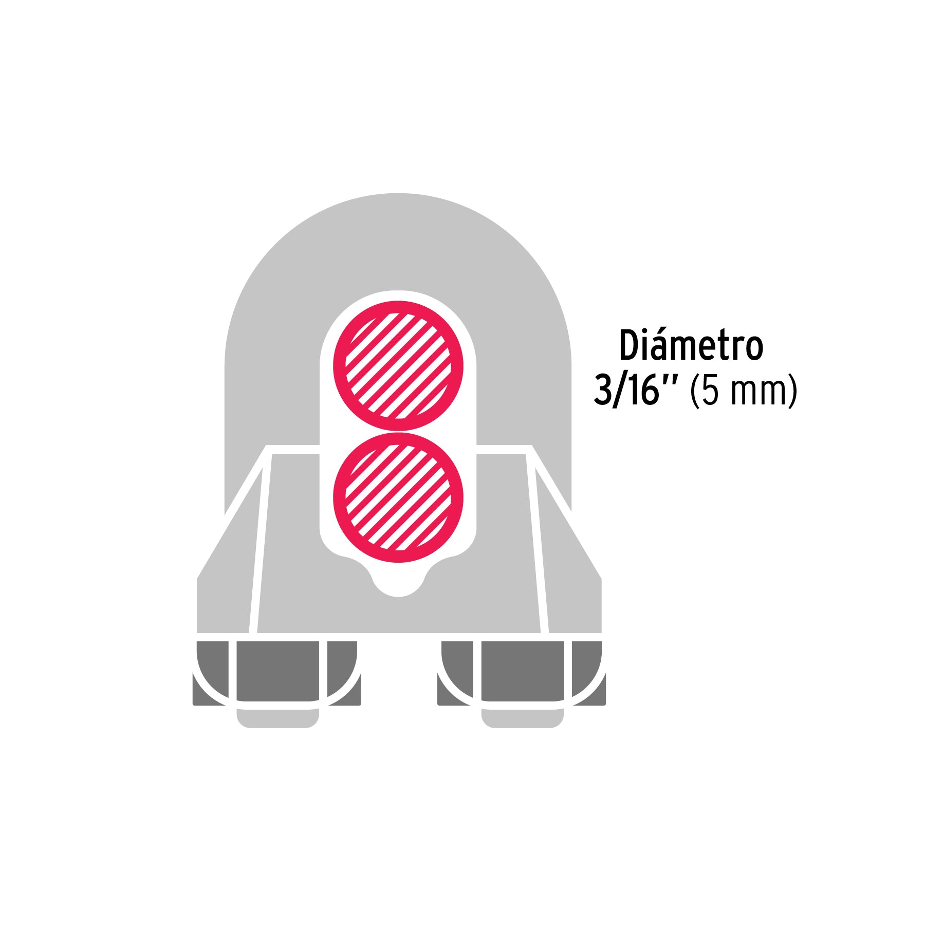 Nudos (Perros) para Cable Fiero 3/16" (5 mm) Bolsa 50 Piezas