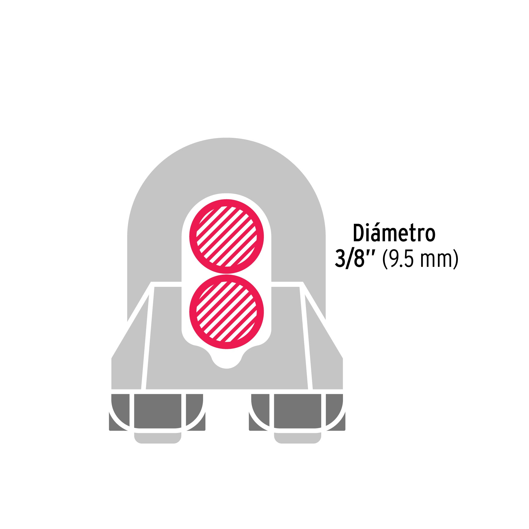 Nudos (Perros) para Cable Fiero 3/8" (9.5 mm) Bolsa 20 Piezas