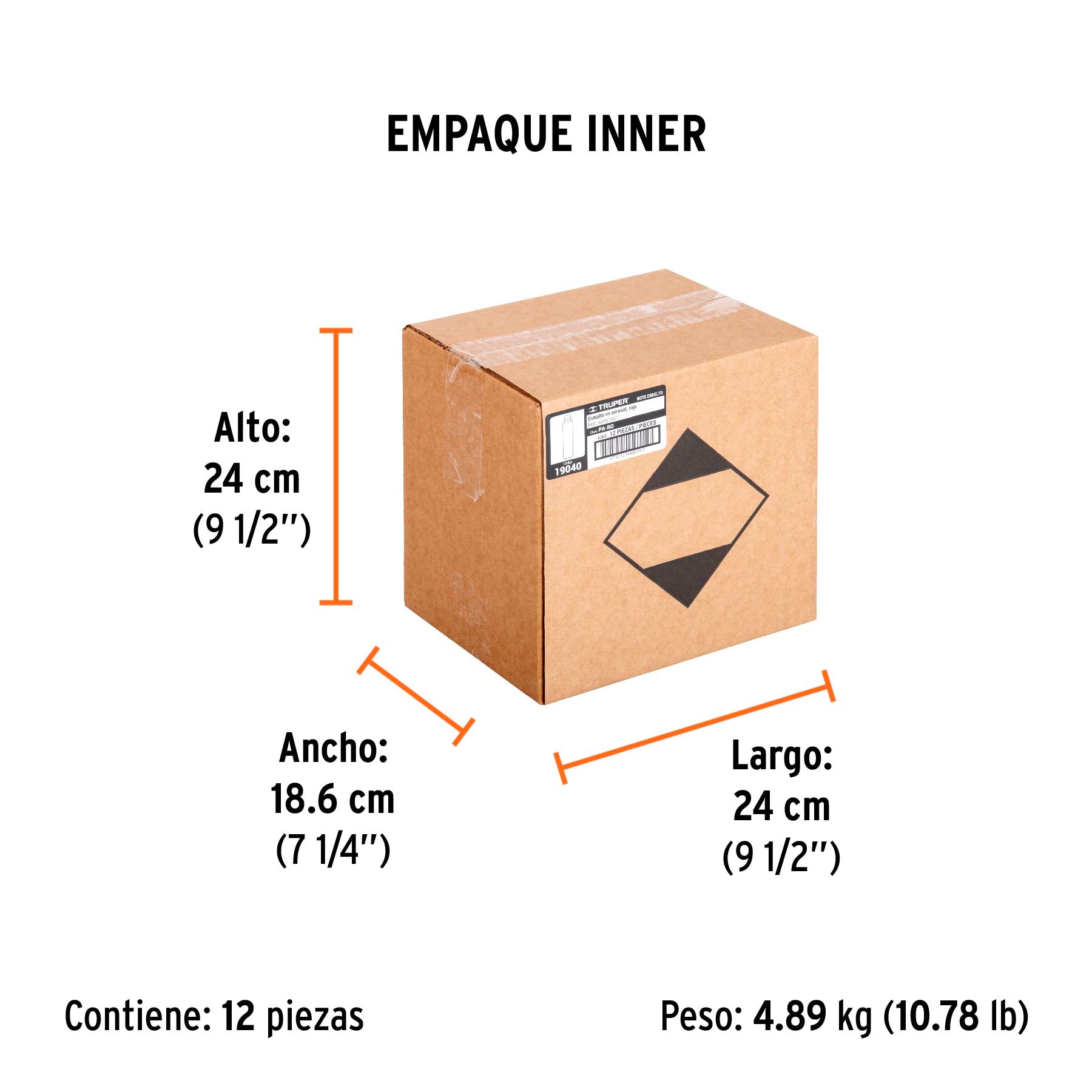 Pintura en Aerosol Bote Esbelto 400 ml Truper Rojo