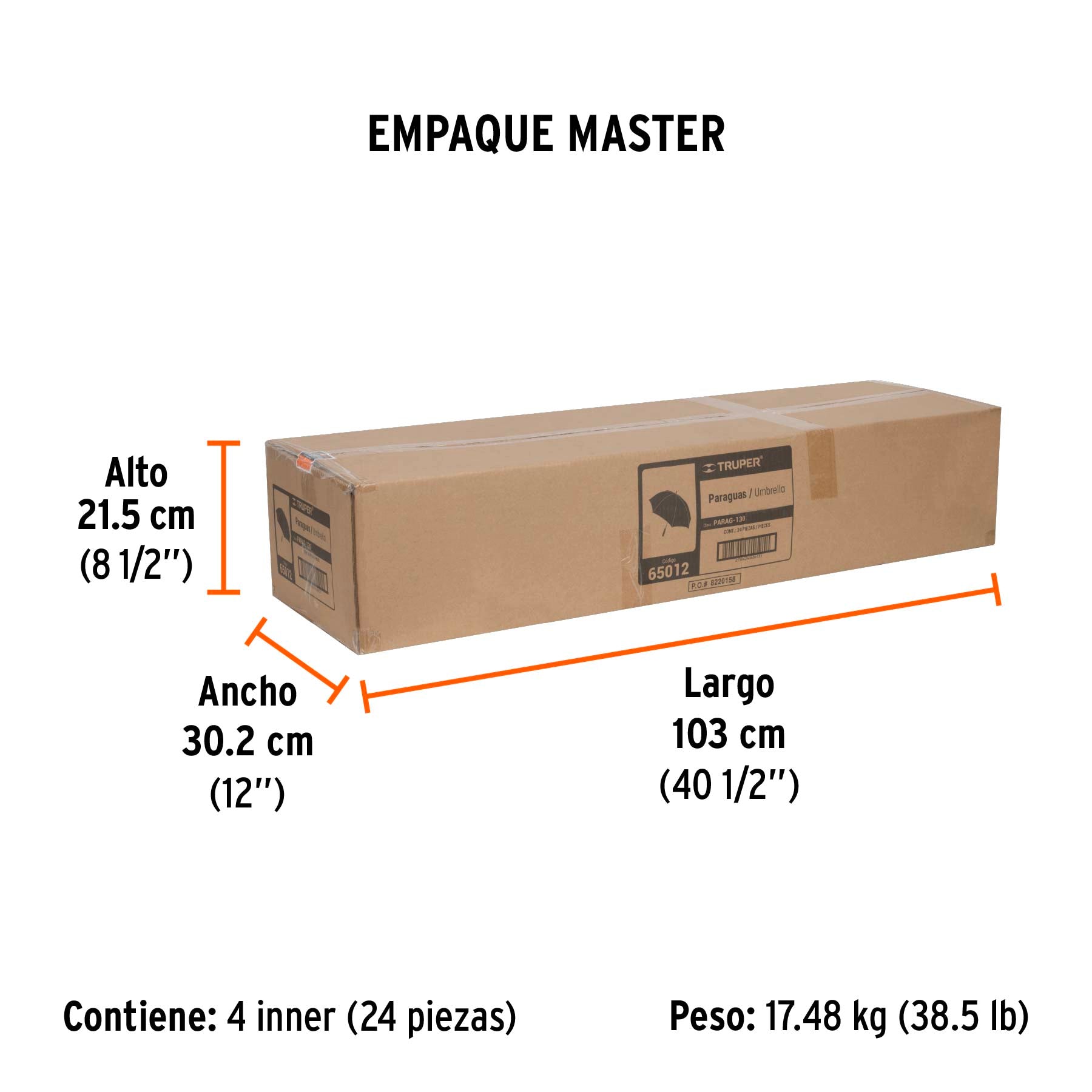 Paraguas de 135 cm TRUPER
