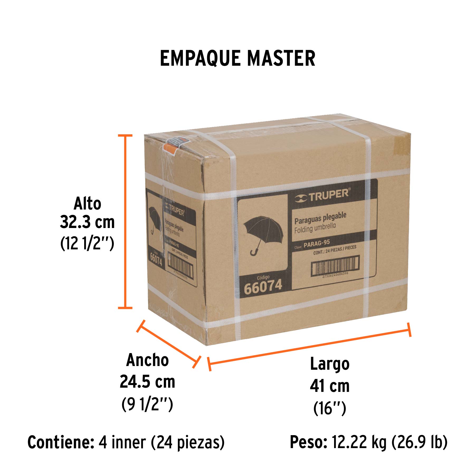 Paraguas compacto de 100 cm TRUPER