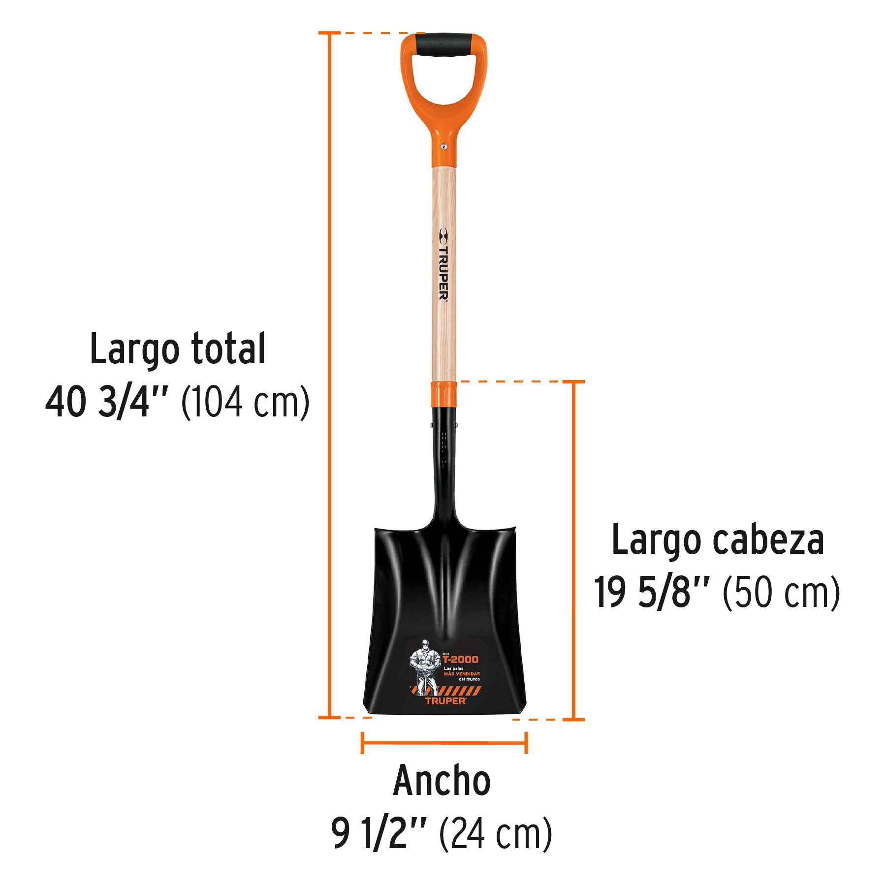 Pala Cuadrada Puño "Y" T-2000 Truper
