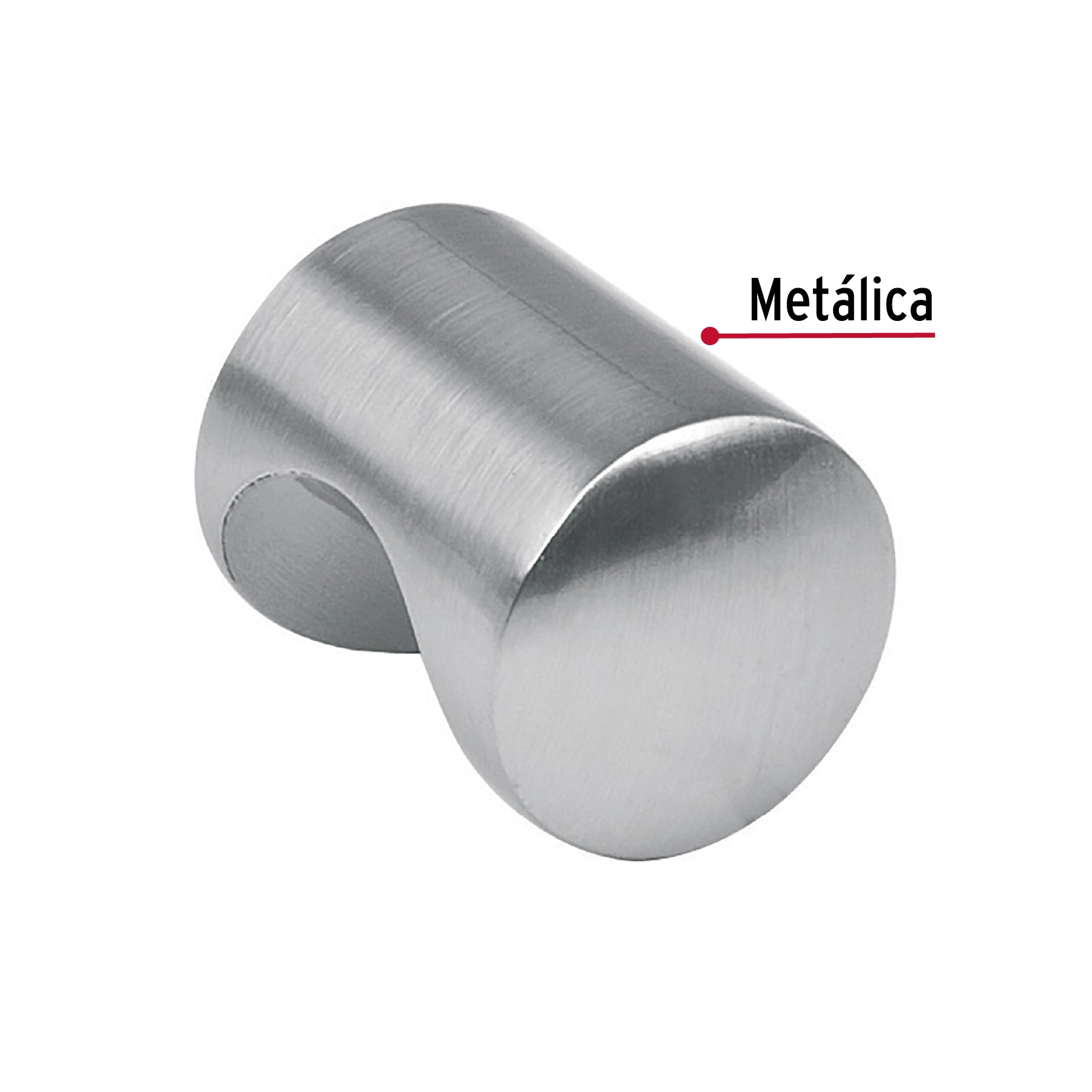 Perilla Metalica Linea "Cilindro" Niquel Satinado Hermex