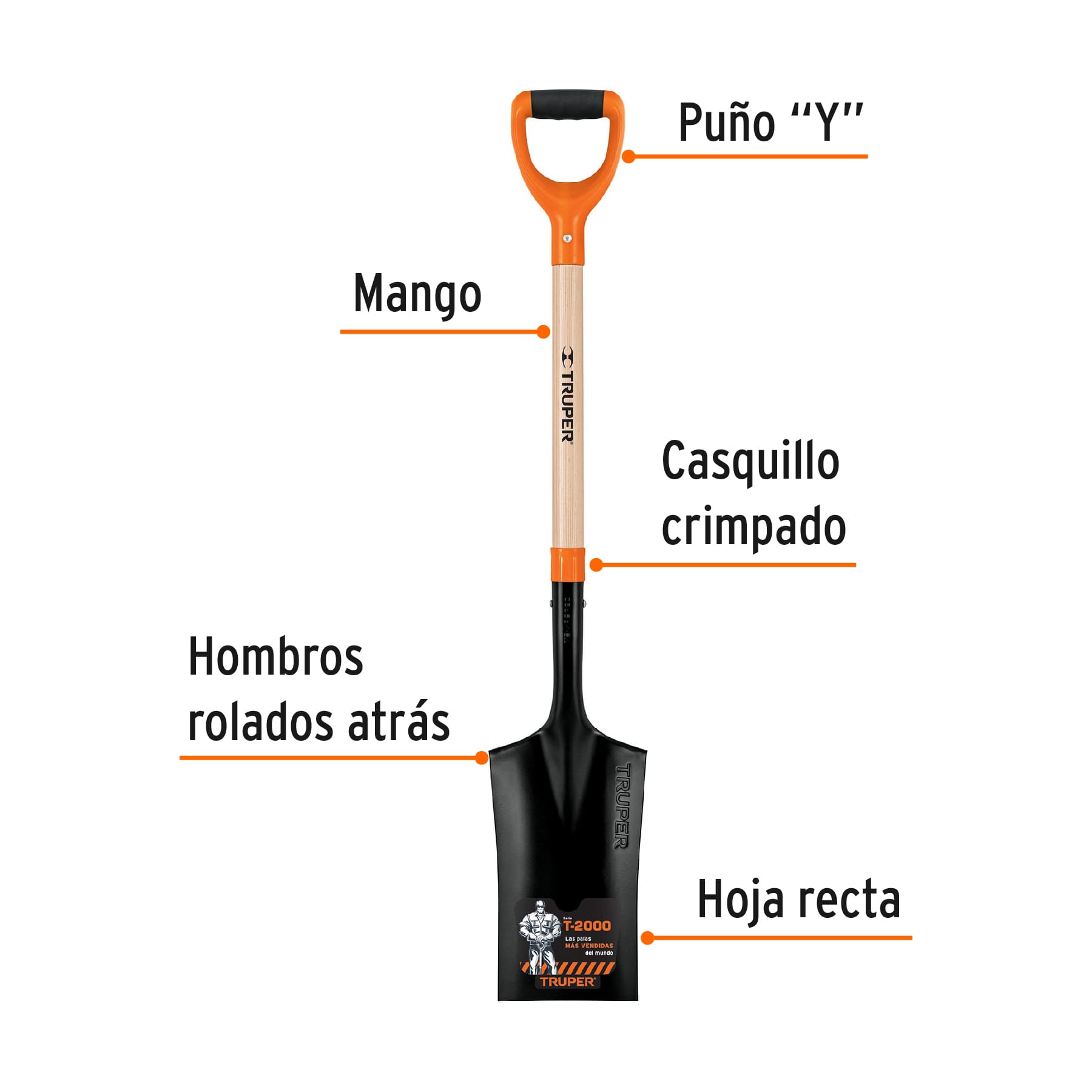 Pala Escarraman Puño "Y" T-2000 Truper