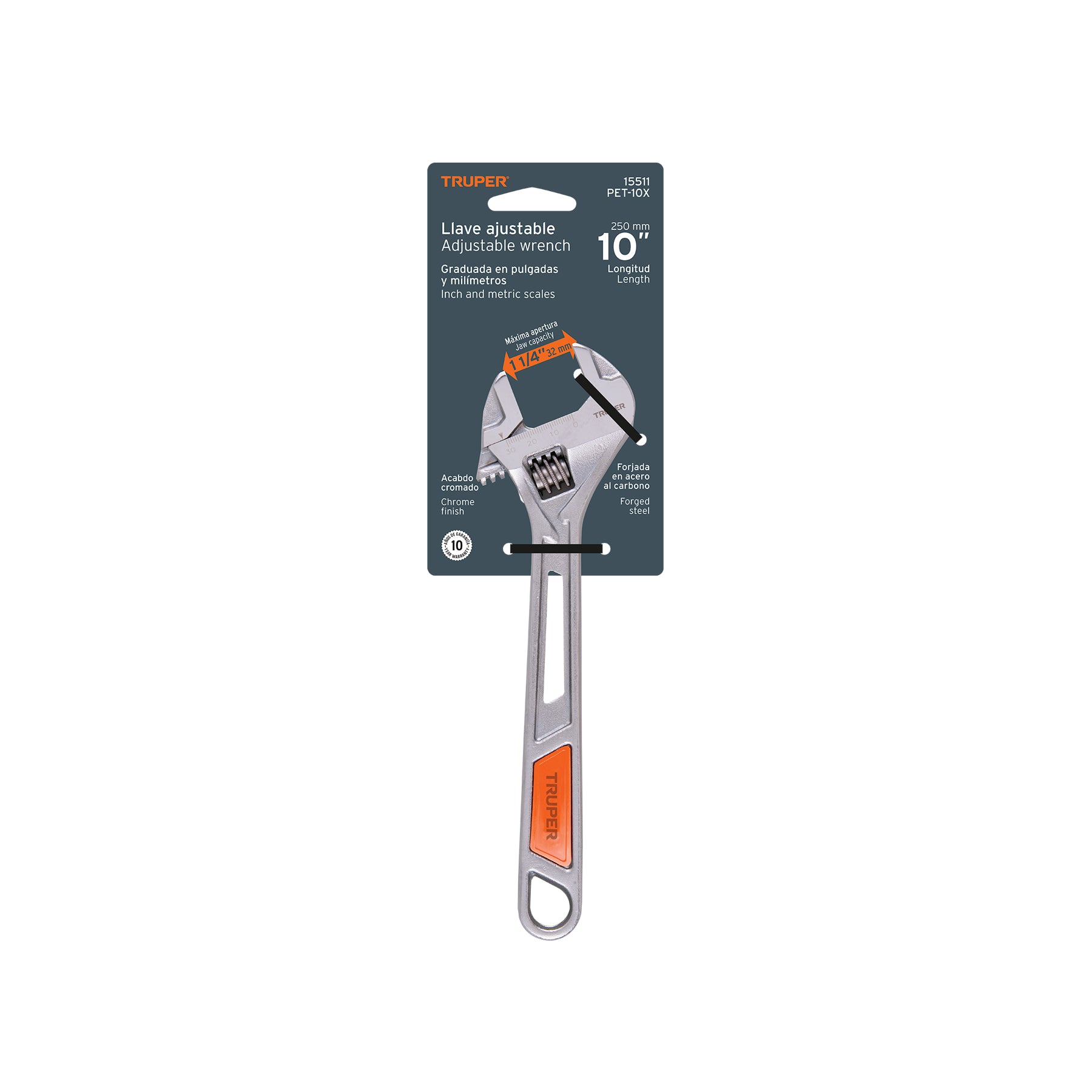 Perico Cromado con Mango de PVC Truper 10"
