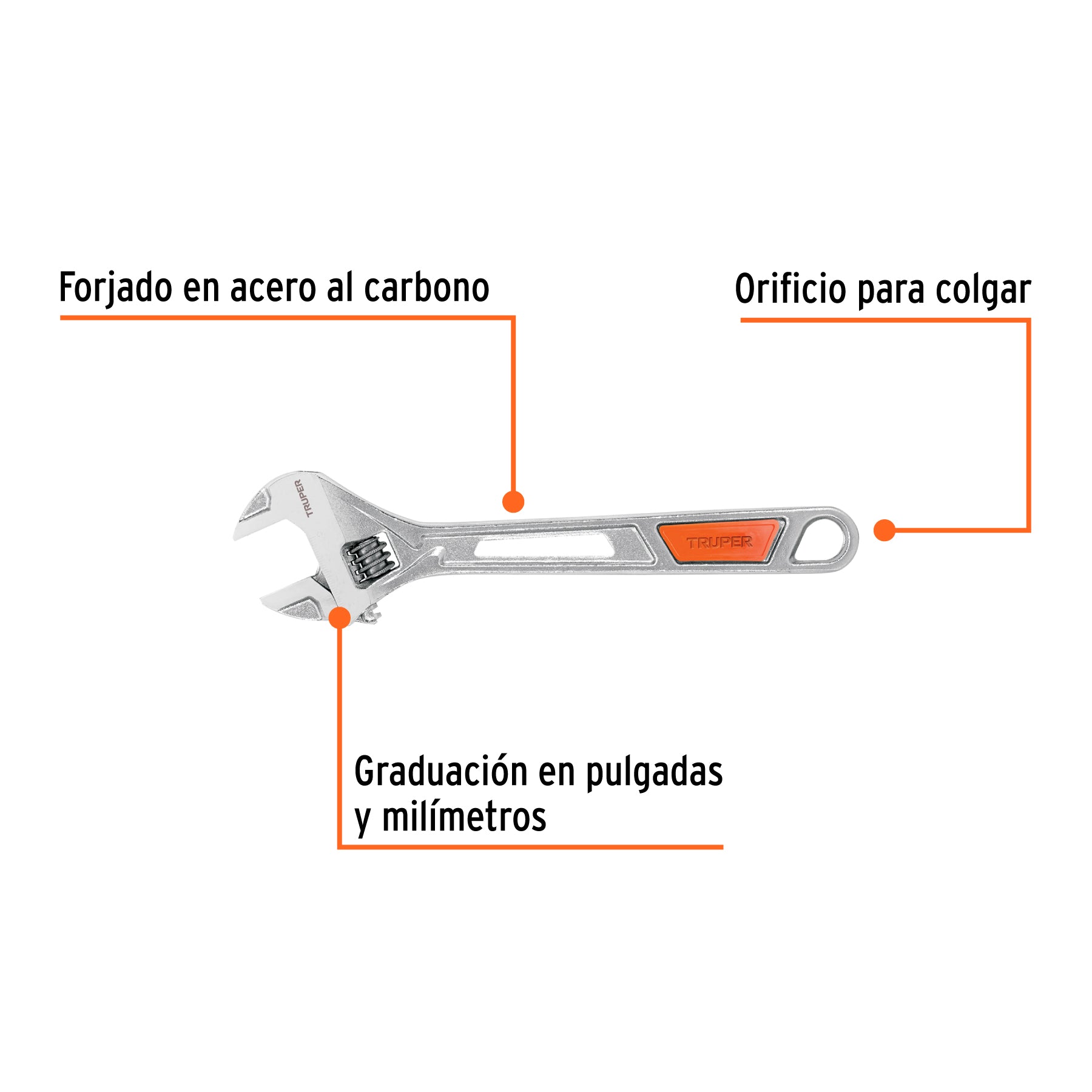 Perico Cromado con Mango de PVC Truper 10"