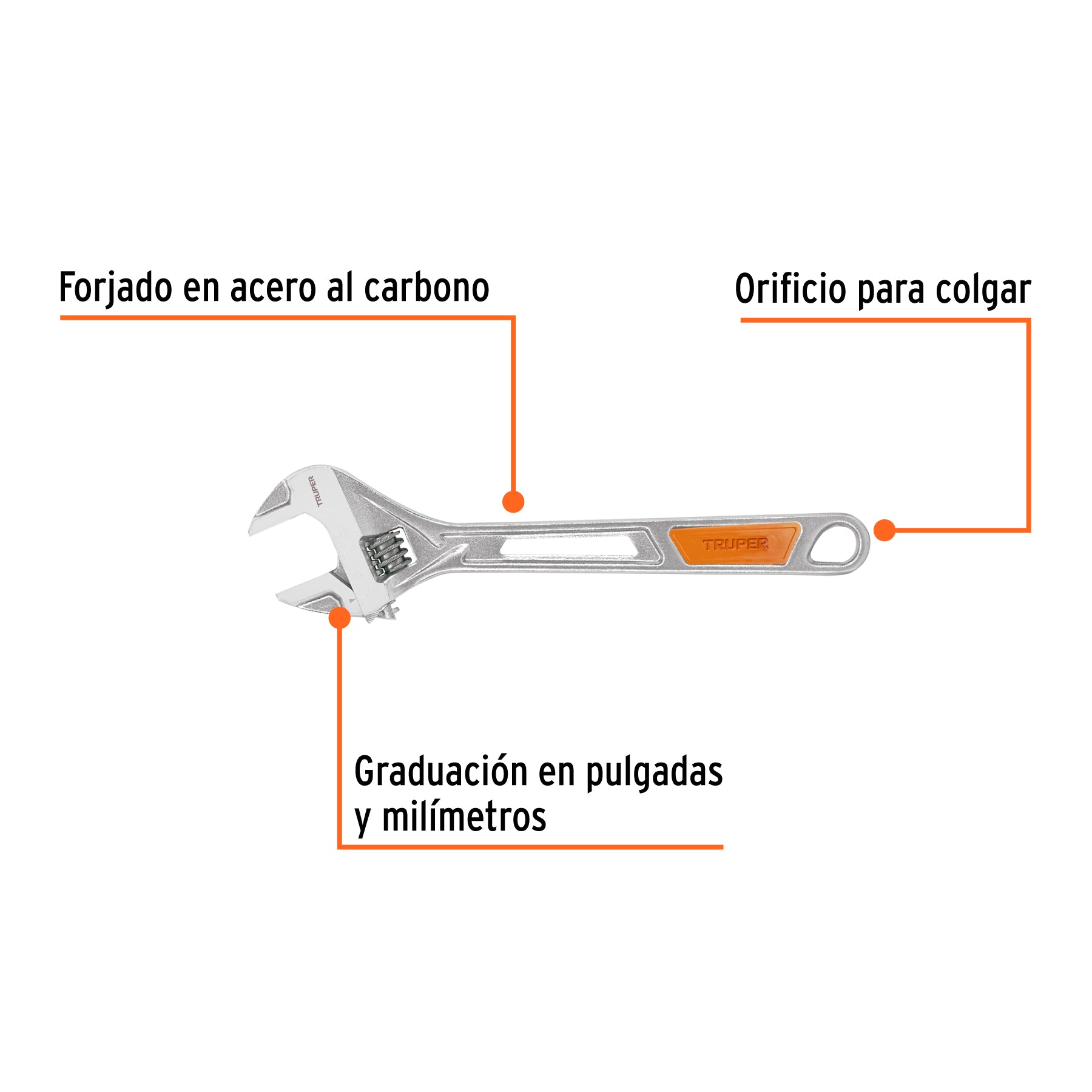 Perico Cromado con Mango de PVC Truper 12"