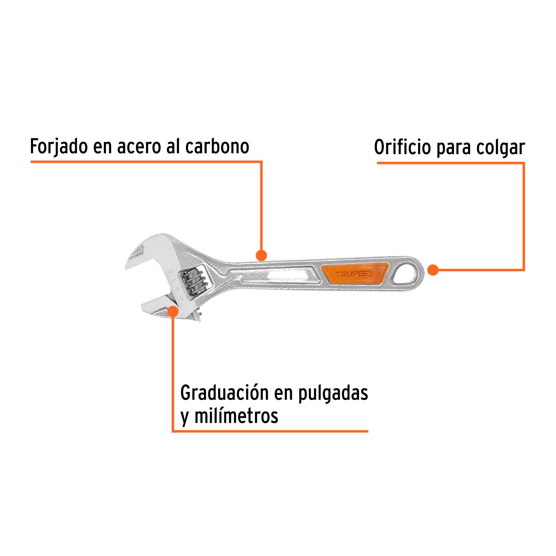 Perico Cromado con Mango de PVC Truper 6"