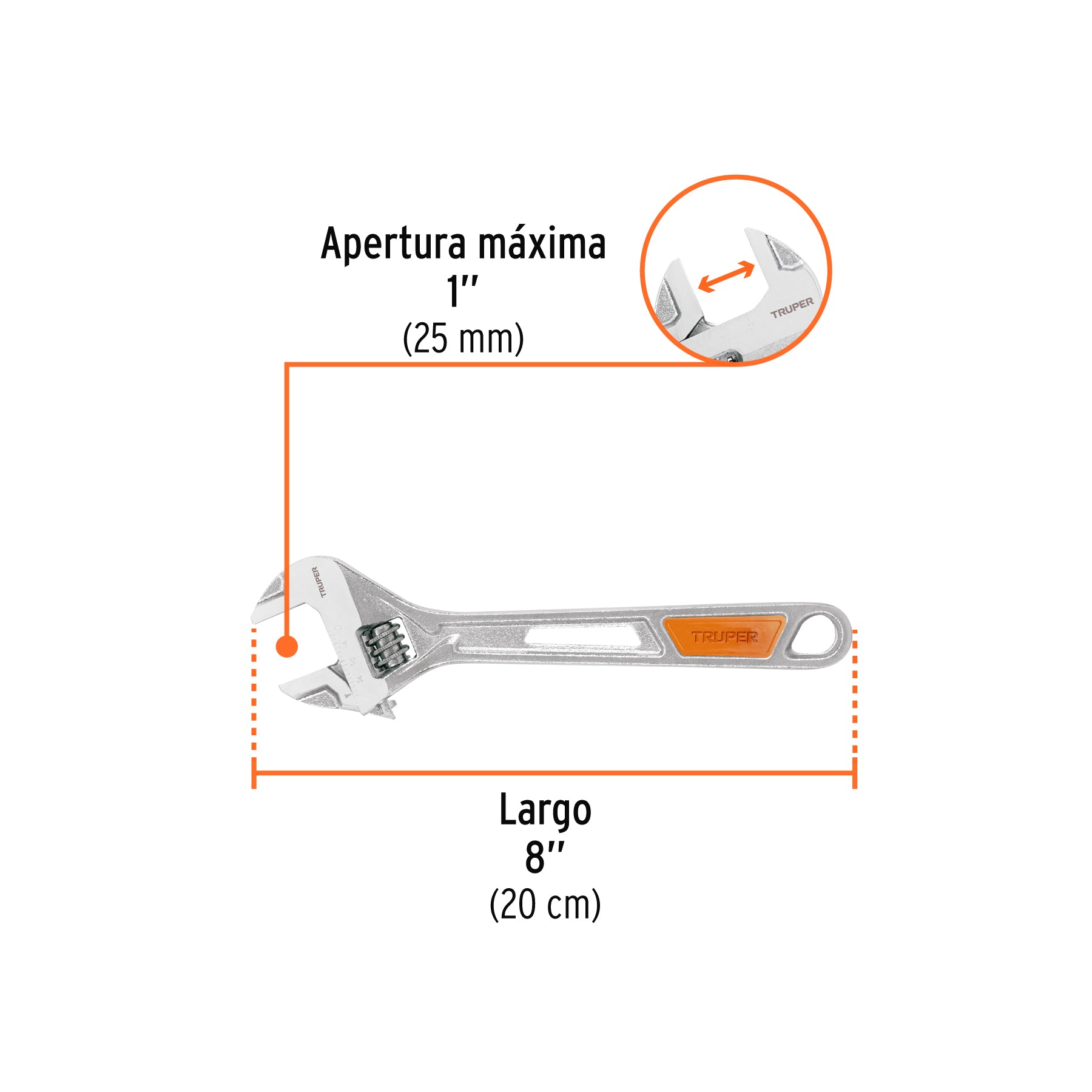 Perico Cromado con Mango de PVC Truper 8"