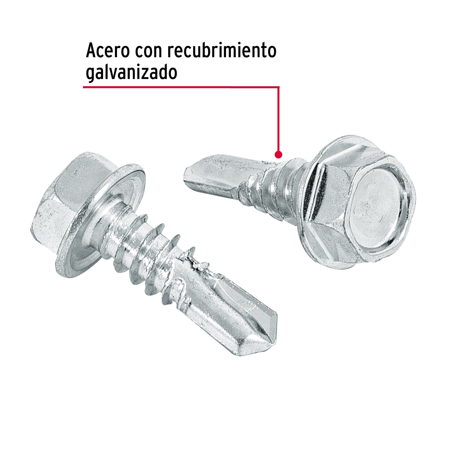 Pija Punta de Broca Hexagonal No 14 x 3/4" (19 mm) Fiero Bolsa 100 Piezas