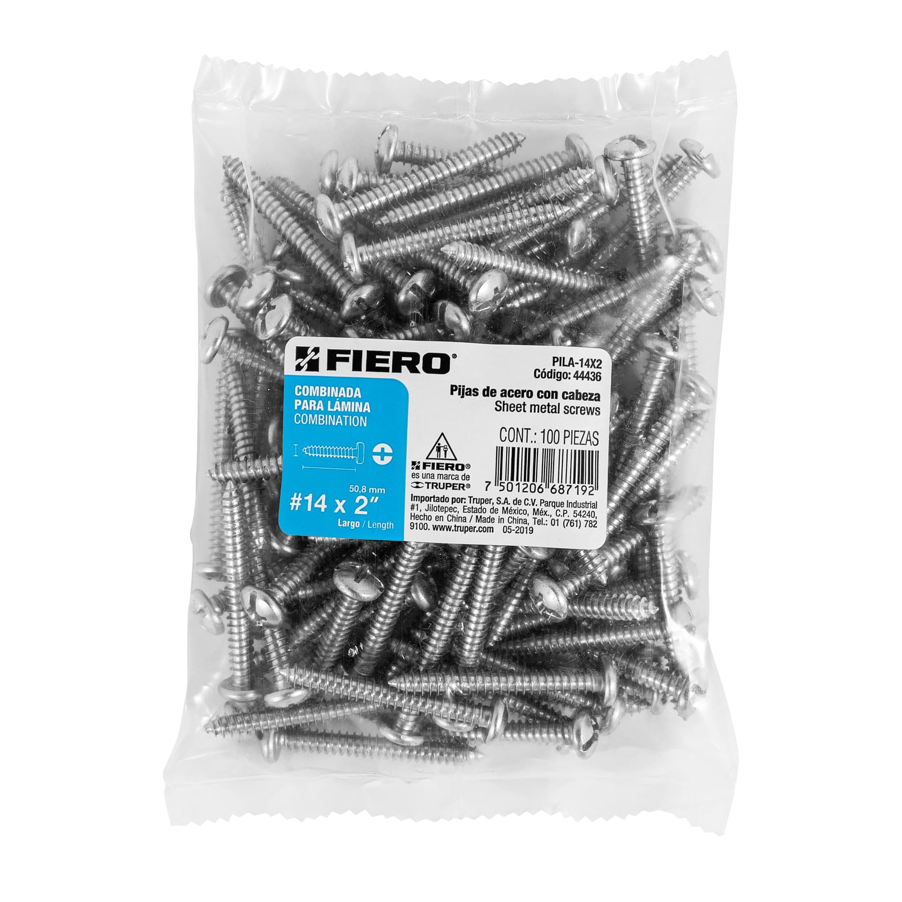 Pija para Lamina No 14 x 2" (50 mm) Fiero 1 Pieza