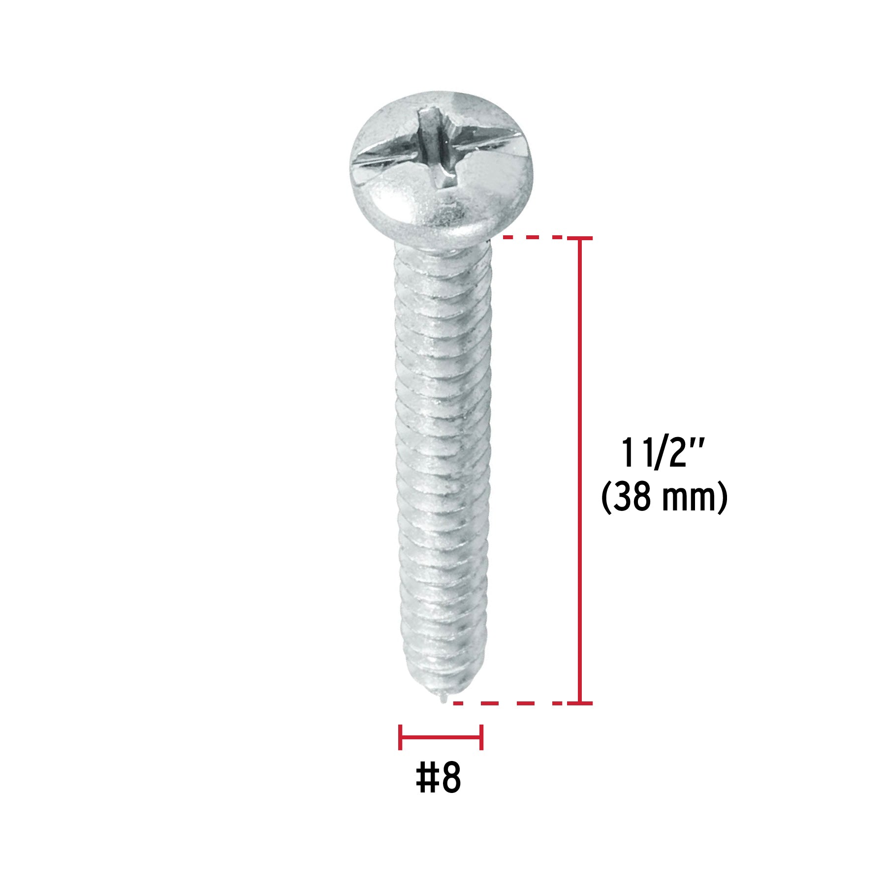 Pija para Lamina No 8 x 1"1/2 (38 mm) Fiero Blister 10 Piezas