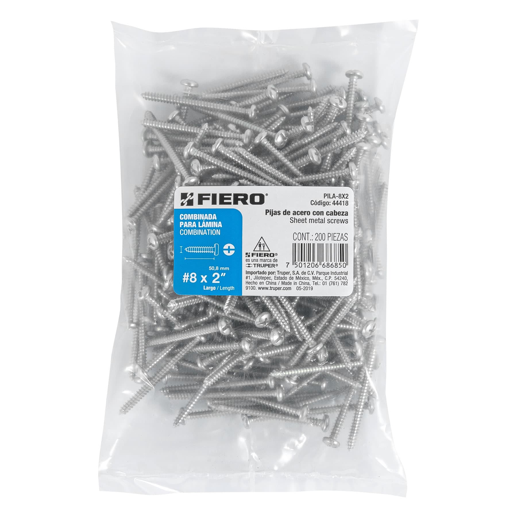 Pija para Lamina No 8 x 2" (50 mm) Fiero 1 Pieza