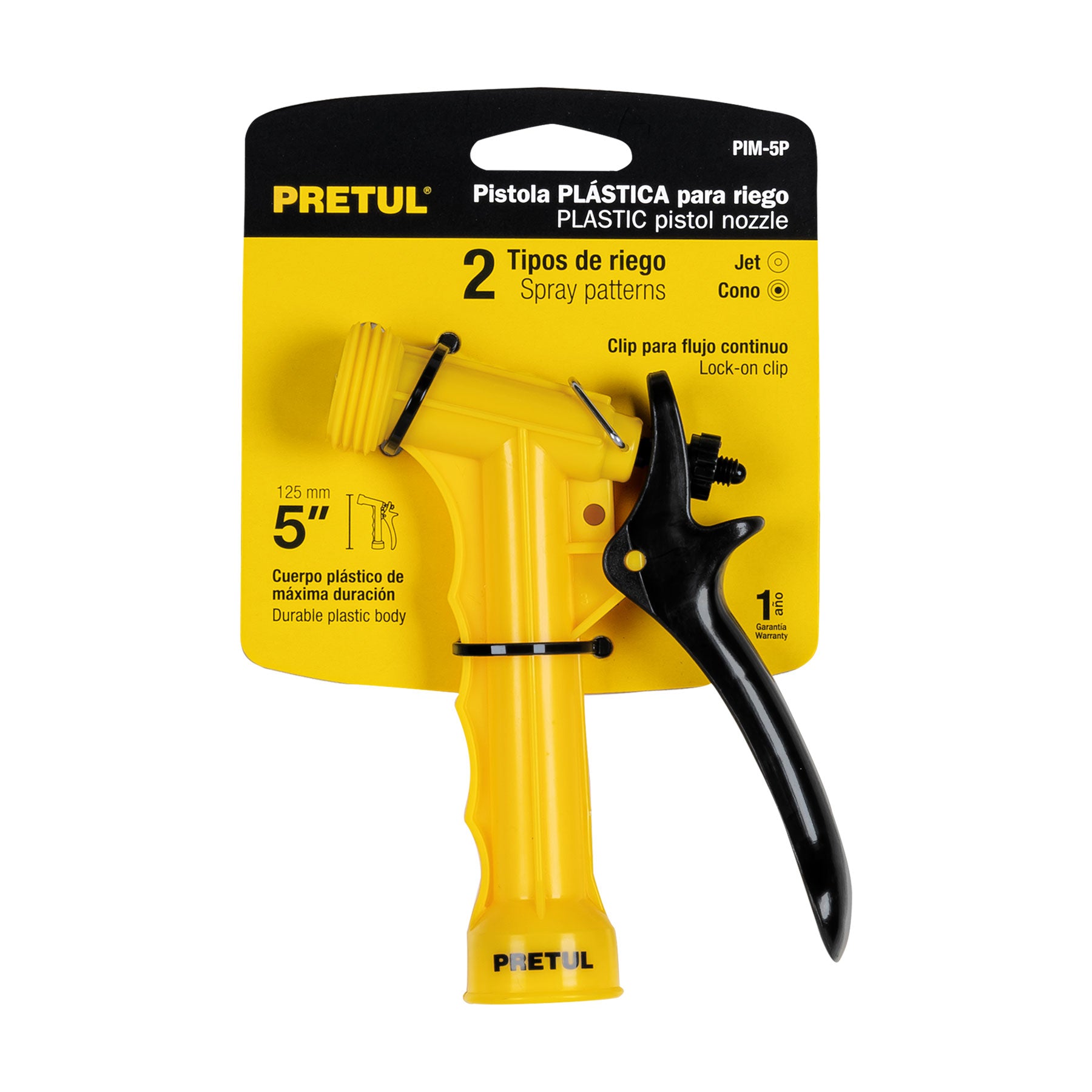 Pistola Plastica para Riego 2 Funciones Pretul