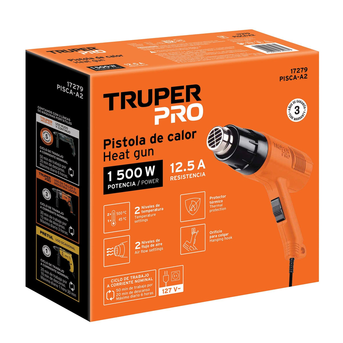 Pistola de Calor 1,500 TRUPER PRO