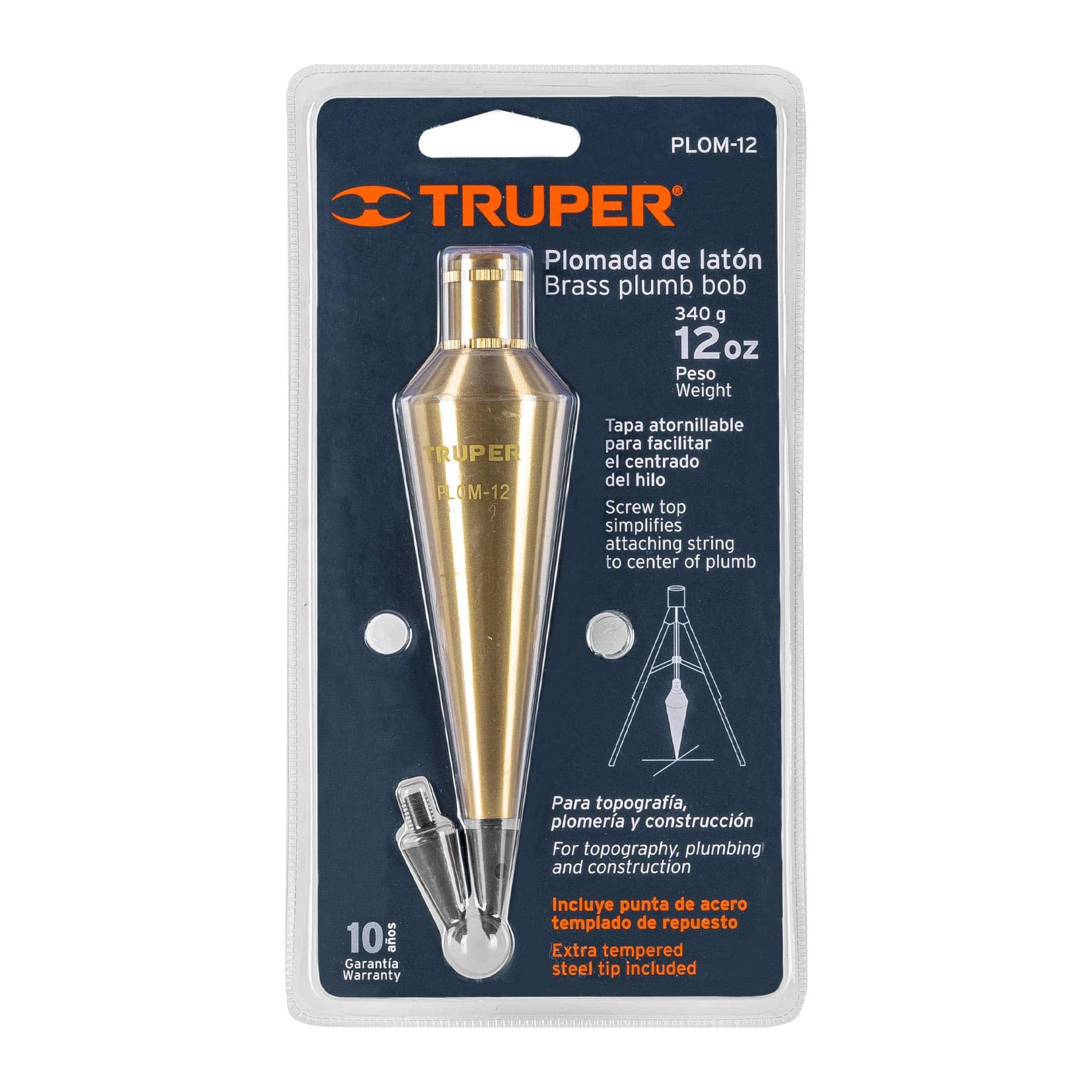 Plomada de Laton 12 Oz Truper