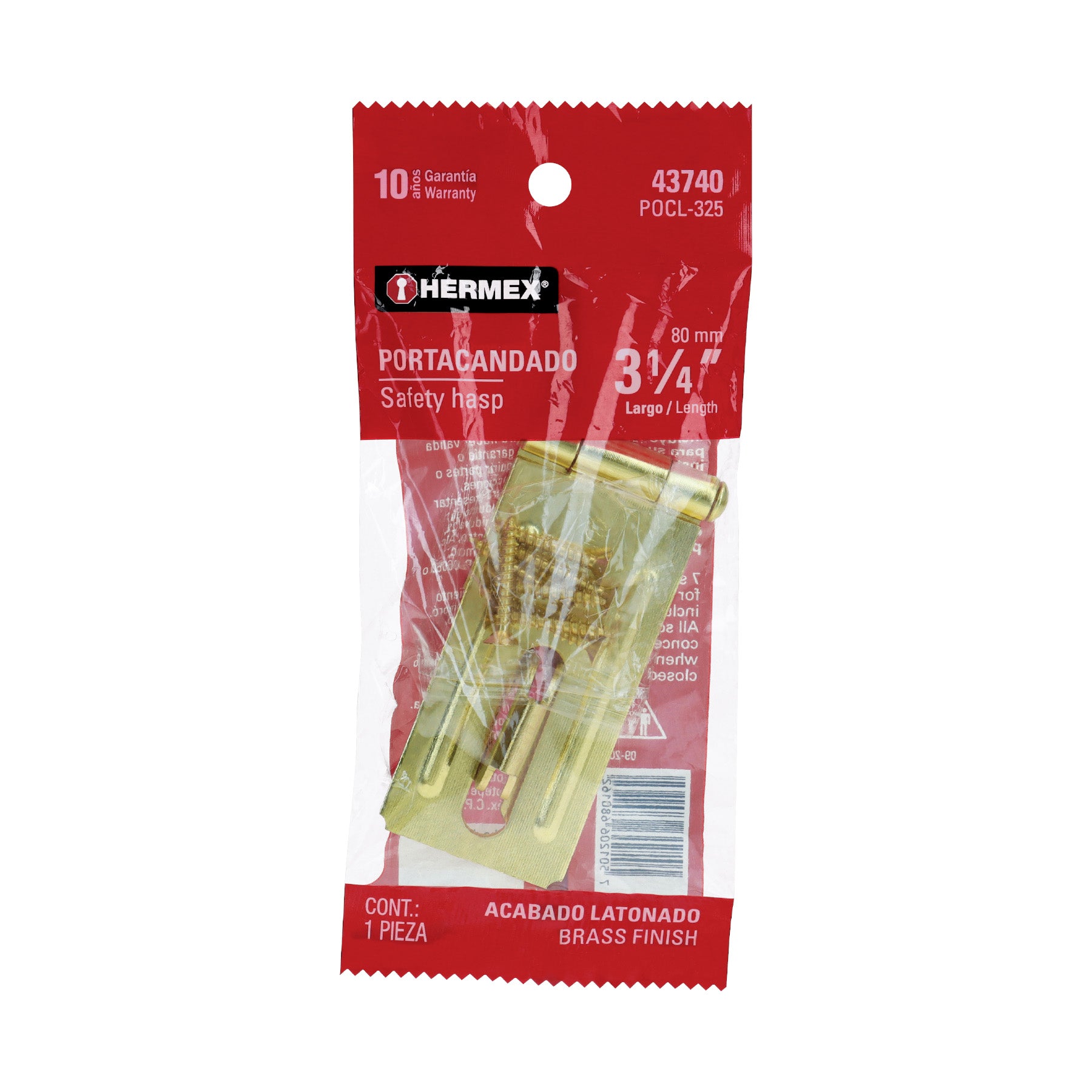 Portacandado de Acero 3"1/4 Hermex Latonado