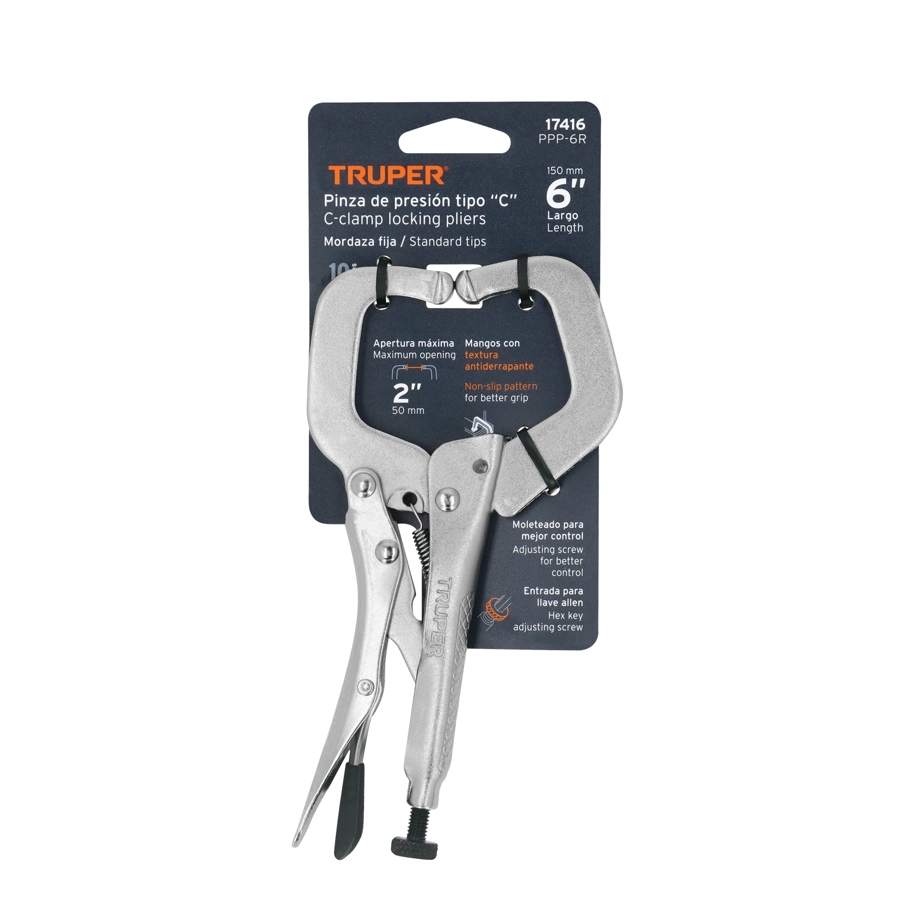 Pinza de Presion Tipo "C" Mordaza Fija 6" Truper