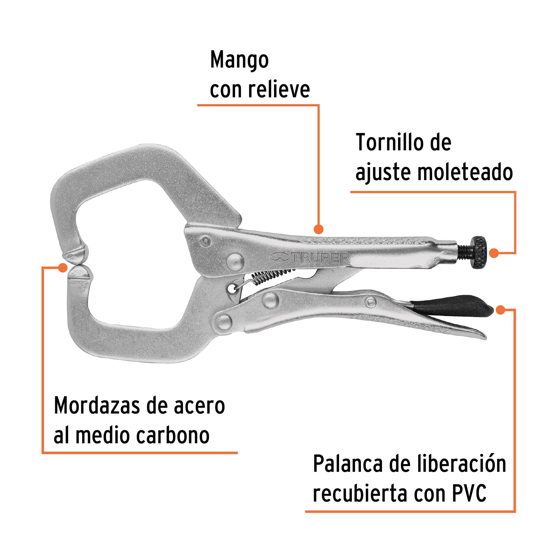 Pinza de Presion Tipo "C" Mordaza Fija 6" Truper