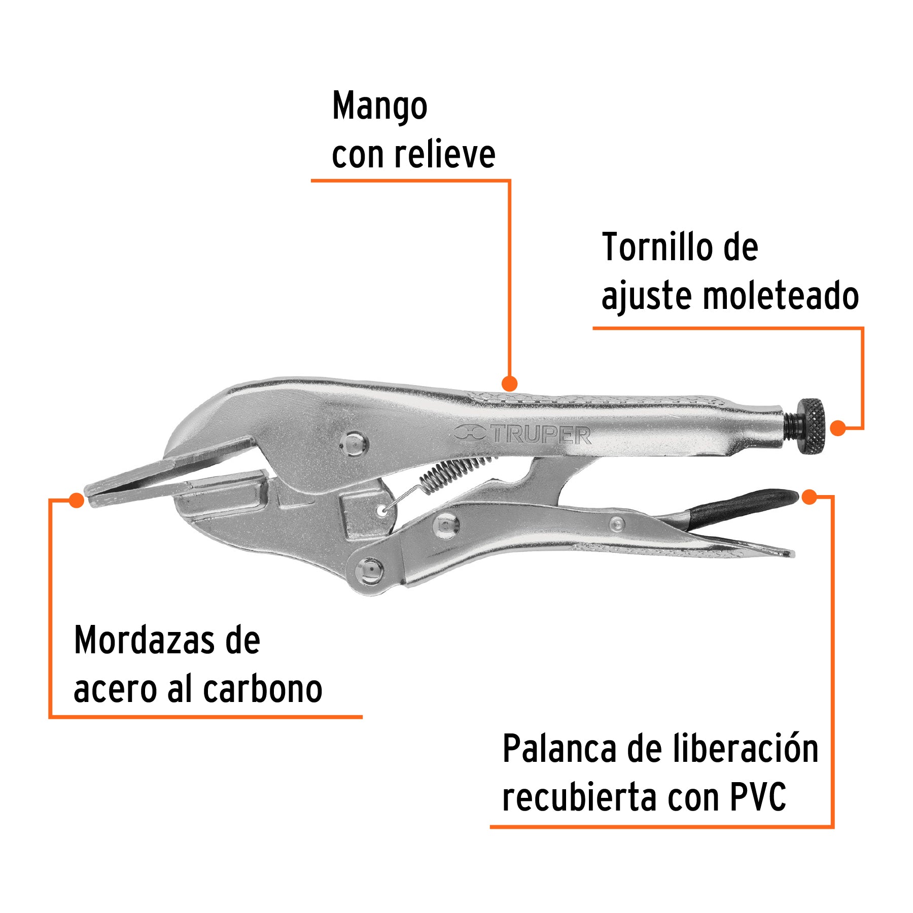 Pinza de presión 8" hojalatera, Truper