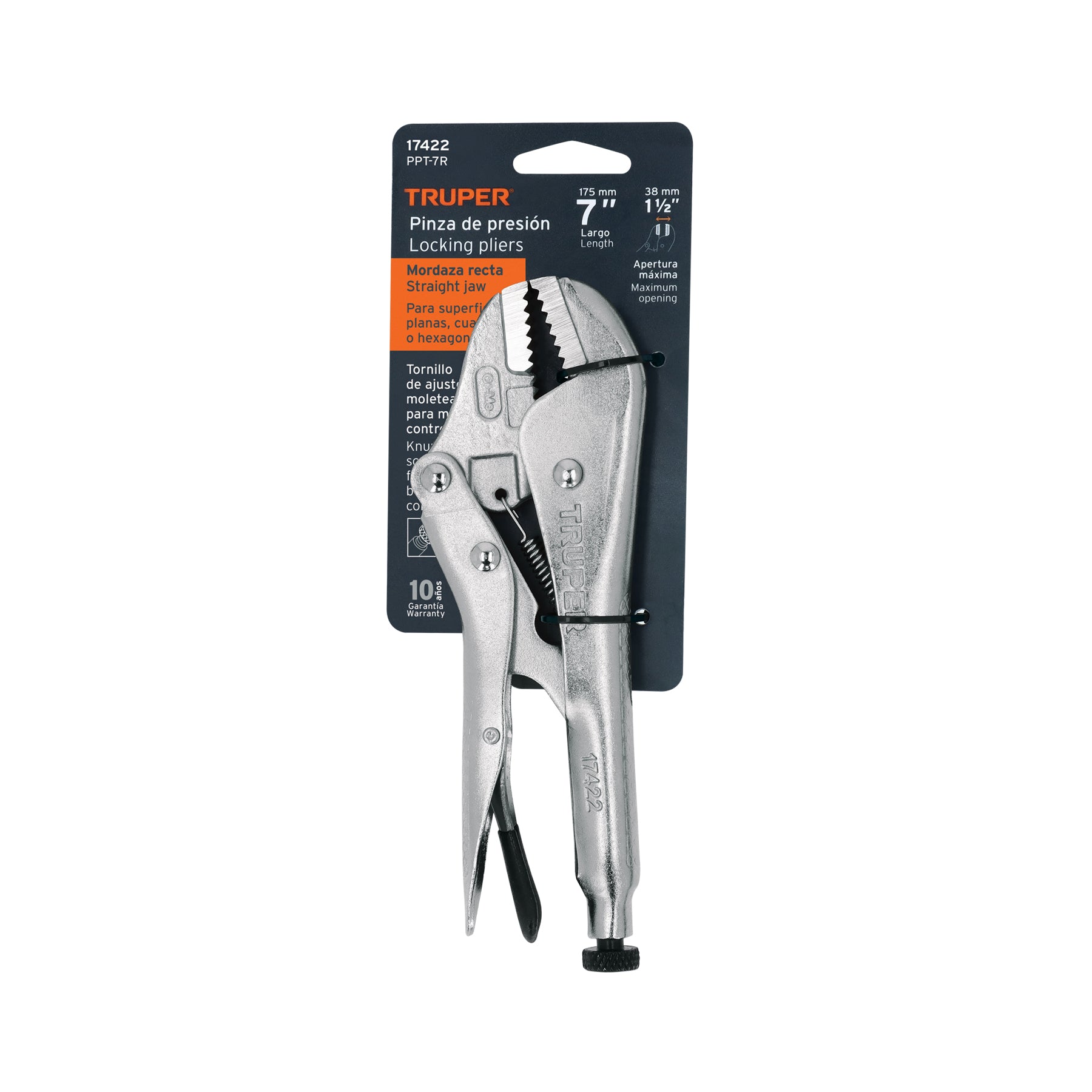 Pinza de Presion Mordaza Recta 7" Truper