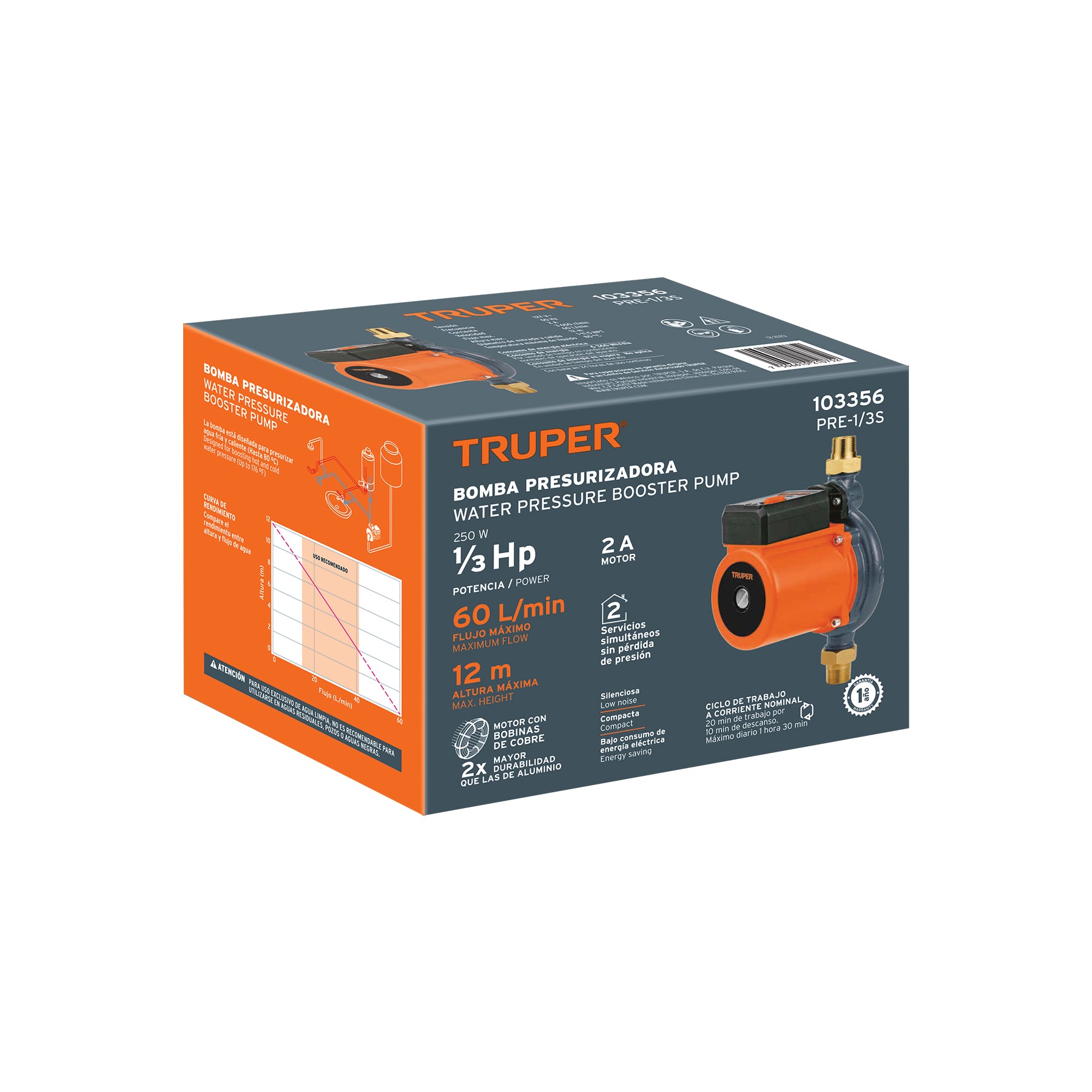 Bomba Presurizadora para Agua 1/3 HP Truper
