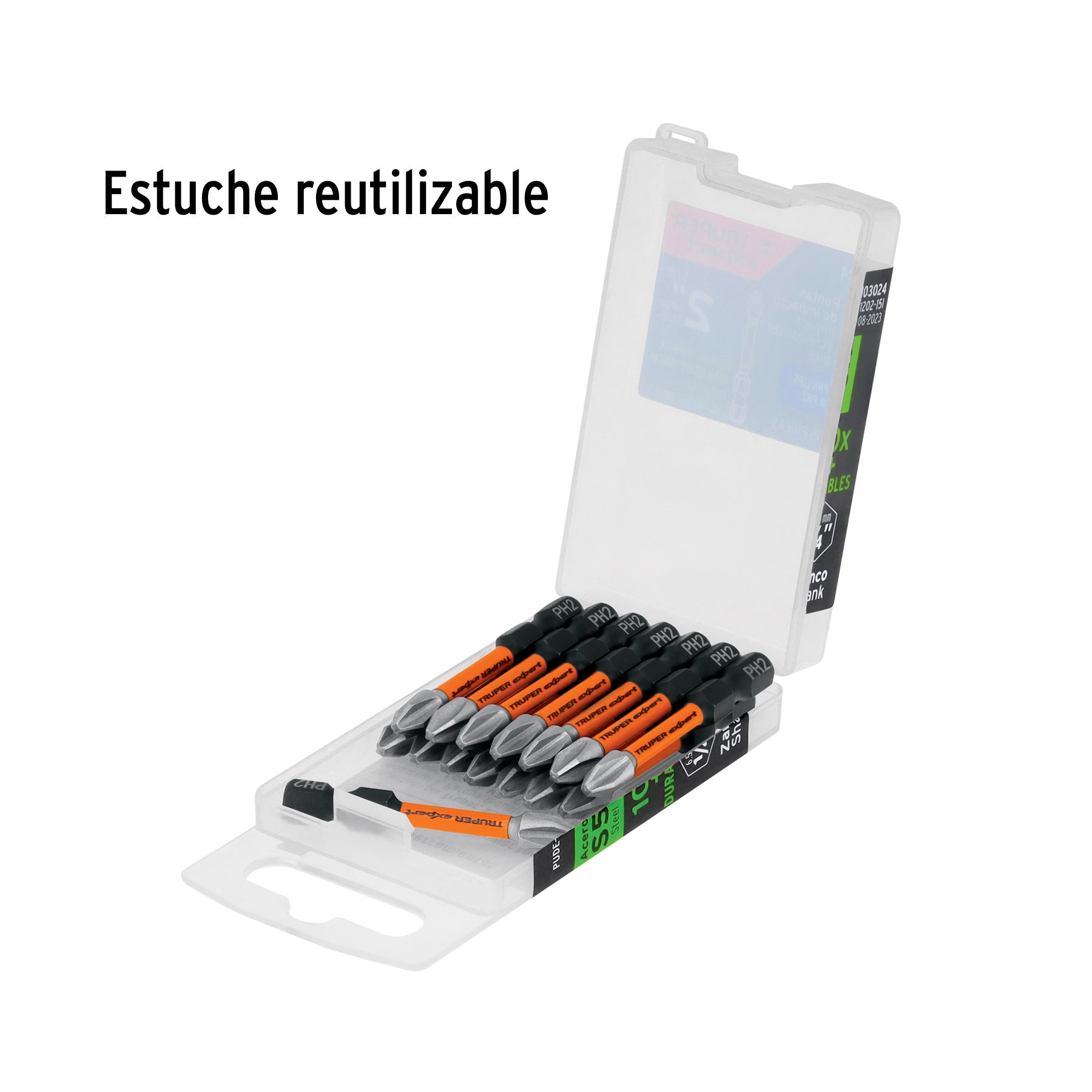 Puntas de Cruz PH2 X 2" de Impacto Truper Expert Estuche con 15 Piezas
