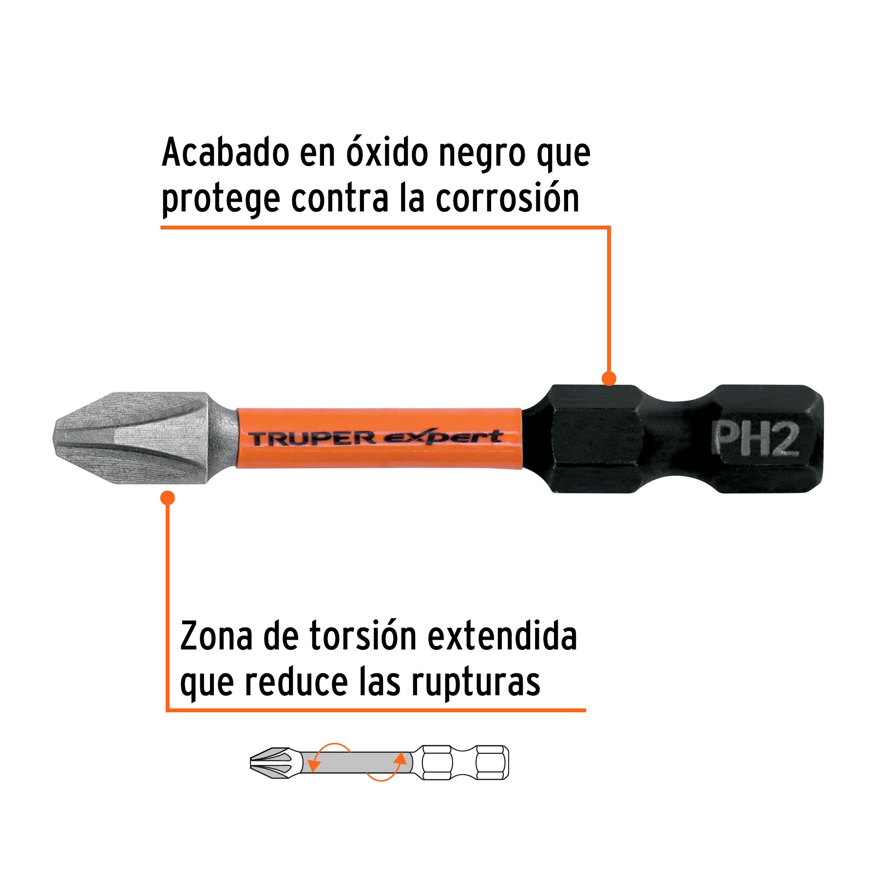 Puntas de Cruz PH2 X 2" de Impacto Truper Expert por Pieza