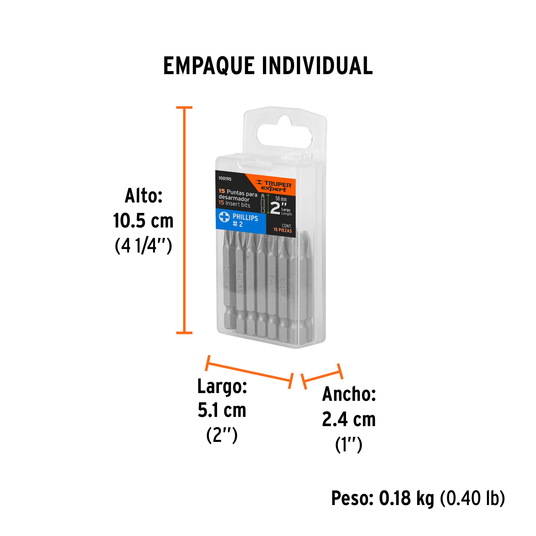 Puntas de Cruz PH2 X 2" Truper por Pieza