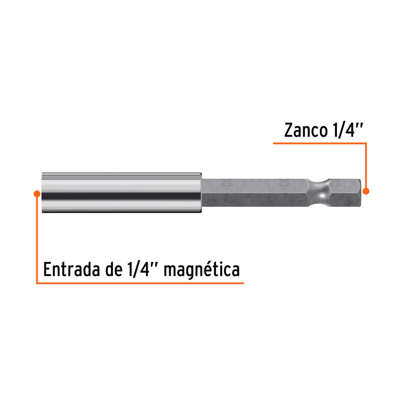 Extension Magnetica Hexagonal 70 mm Cuadro 1/4" Truper