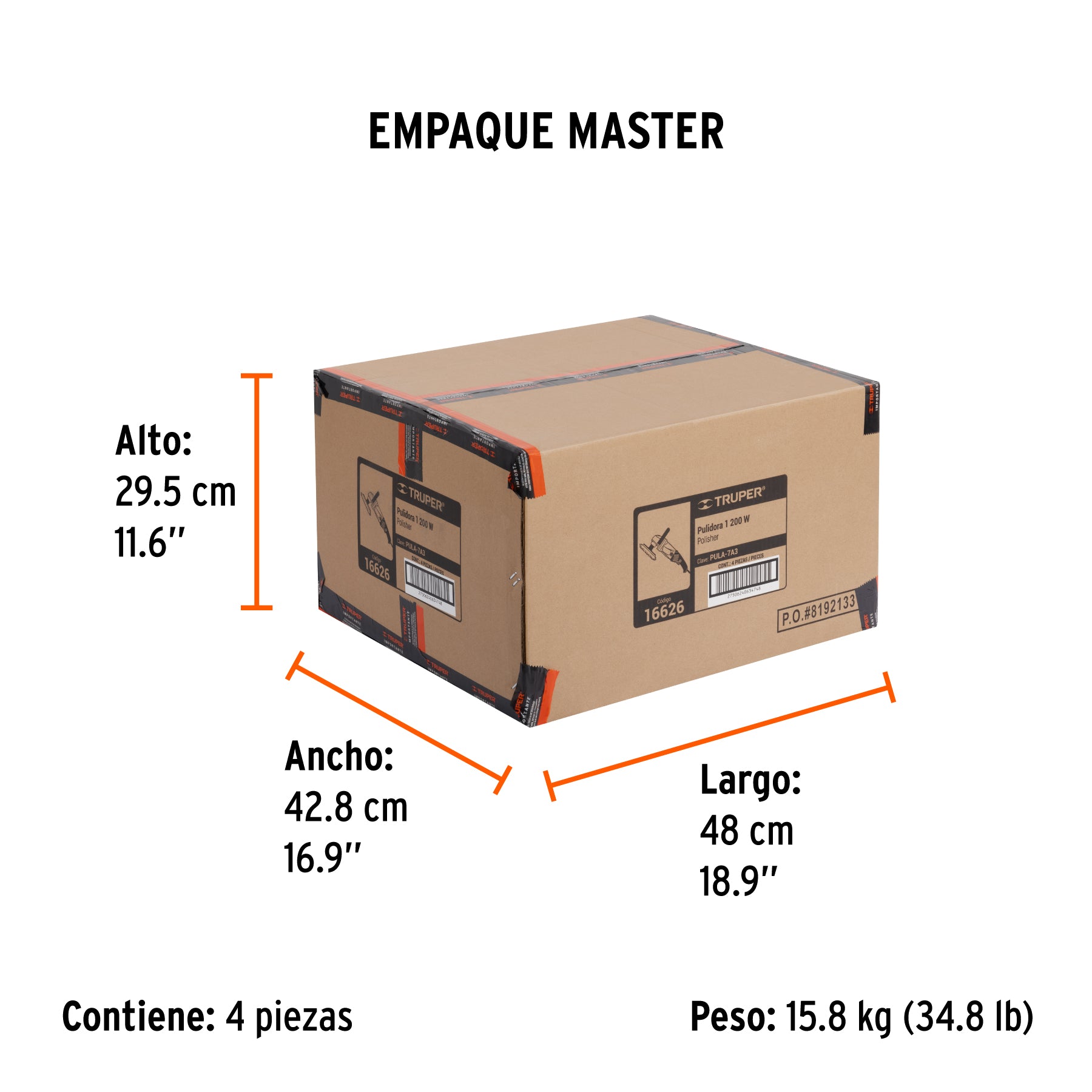 Pulidora Rotativa 7" - 1,200 Watts TRUPER PRO