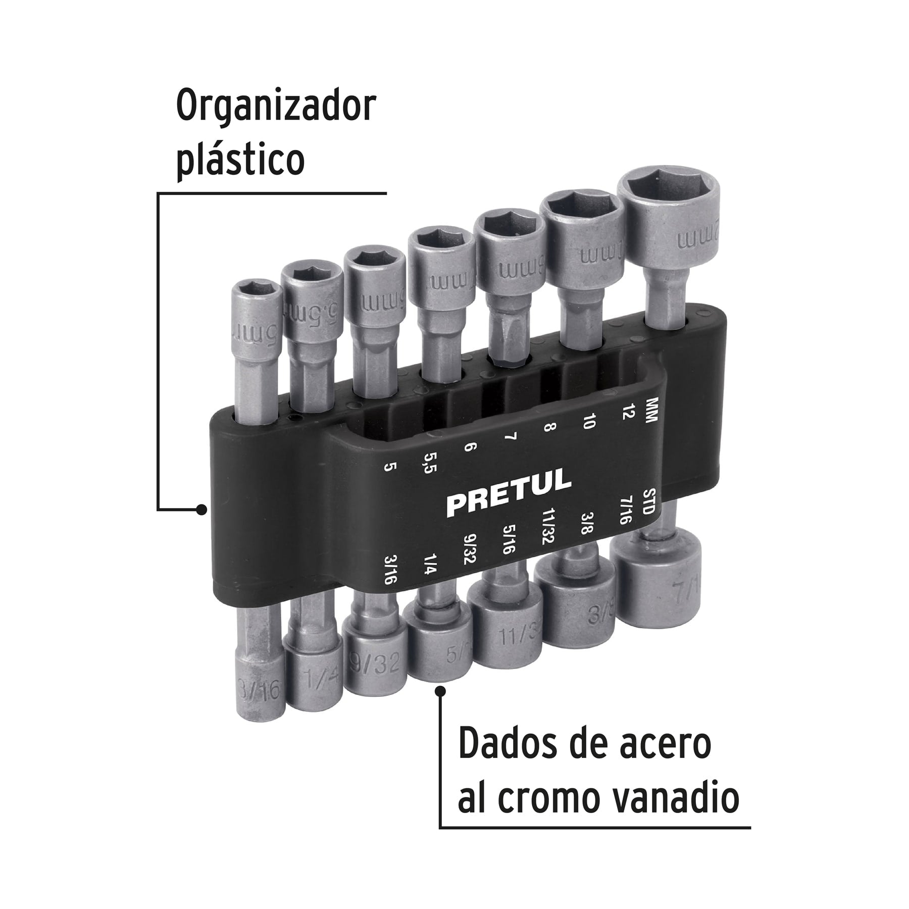 Juego de 14 Dados para Taladro Pretul