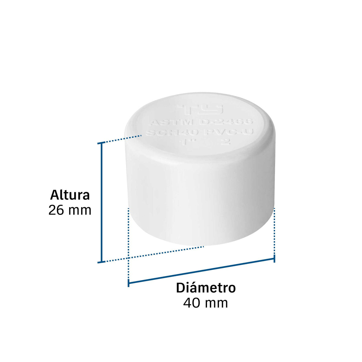 Tapon Capa Roscable PVC Hidraulico FOSET 1"