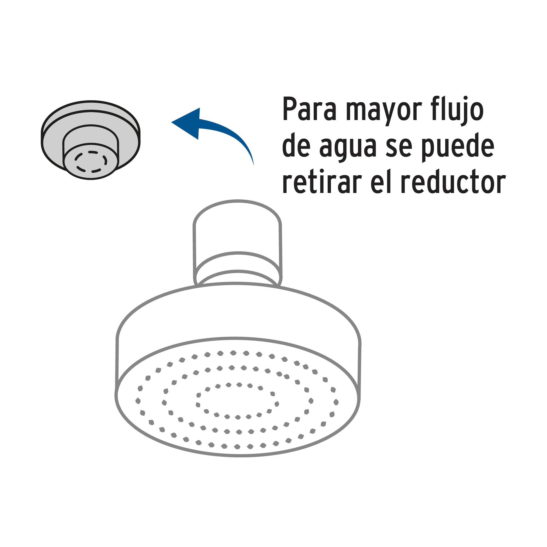 Regadera Cromo 4" con 5 Funciones sin Brazo Foset Element