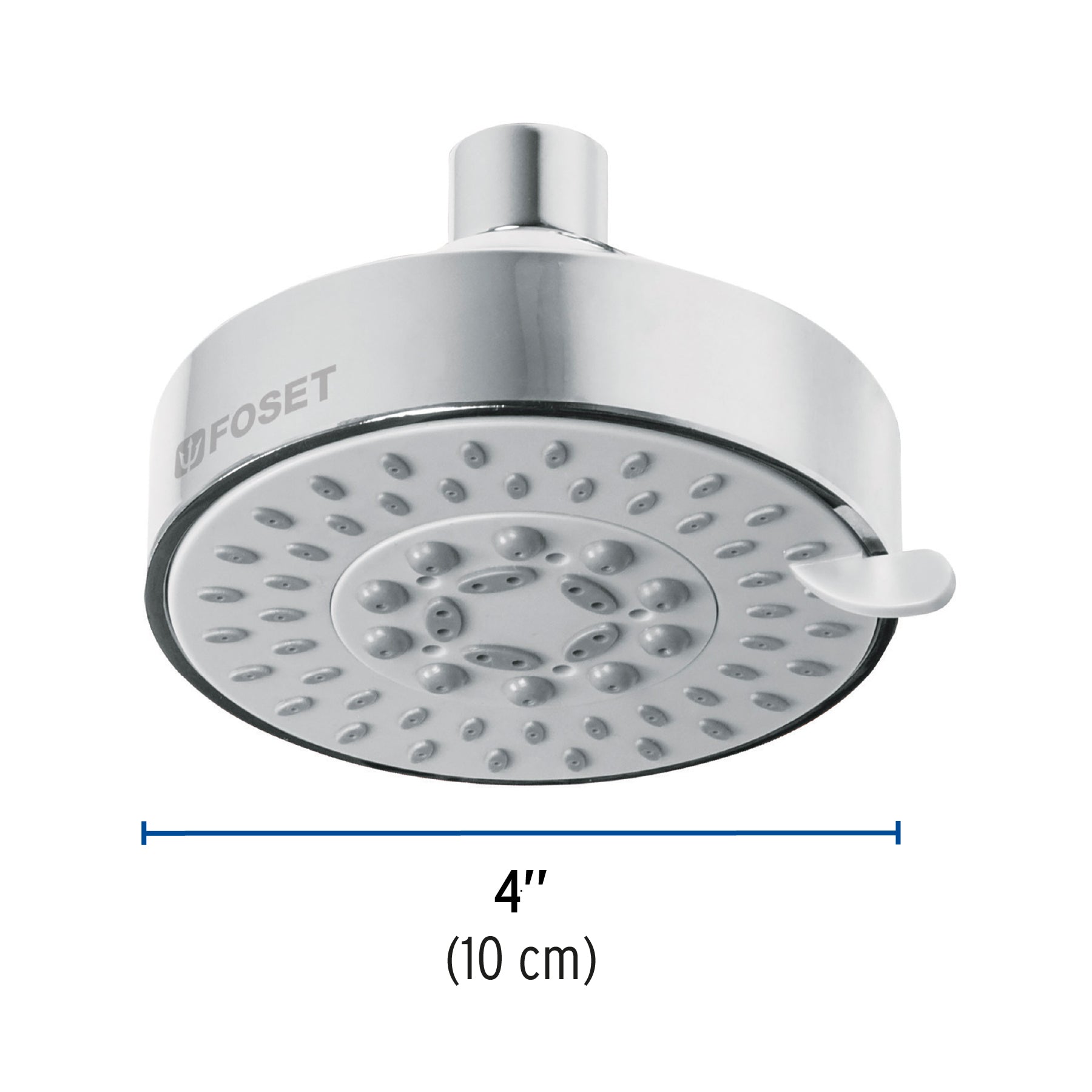 Regadera Cromo 4" con 5 Funciones sin Brazo Foset Element