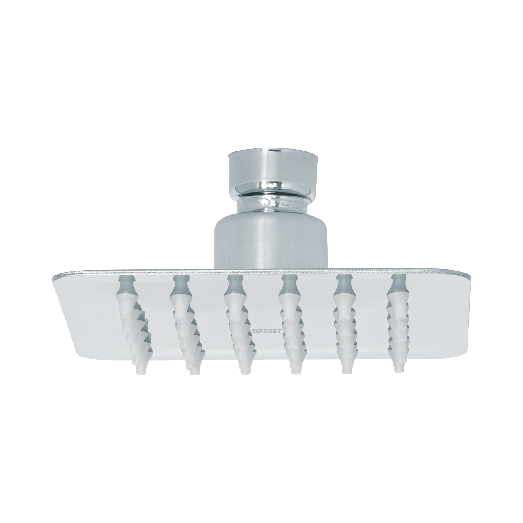 Regadera Cuadrada 4" Acero Inoxidable FOSET TUBIG Acabado Cromo