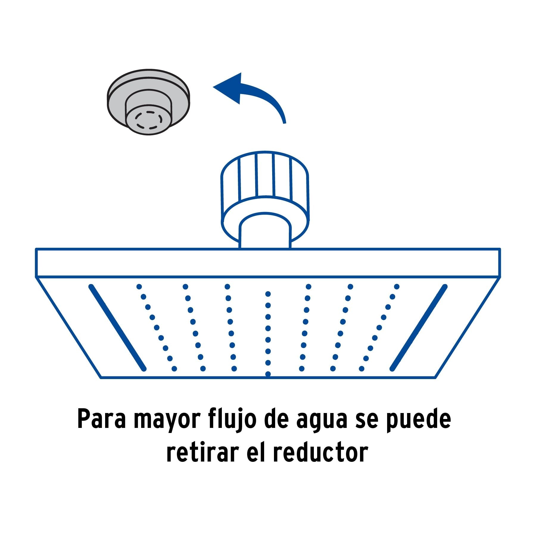 Regadera Cuadrada 4" con Brazo Acero Inoxidable FOSET TUBIG Acabado Cromo