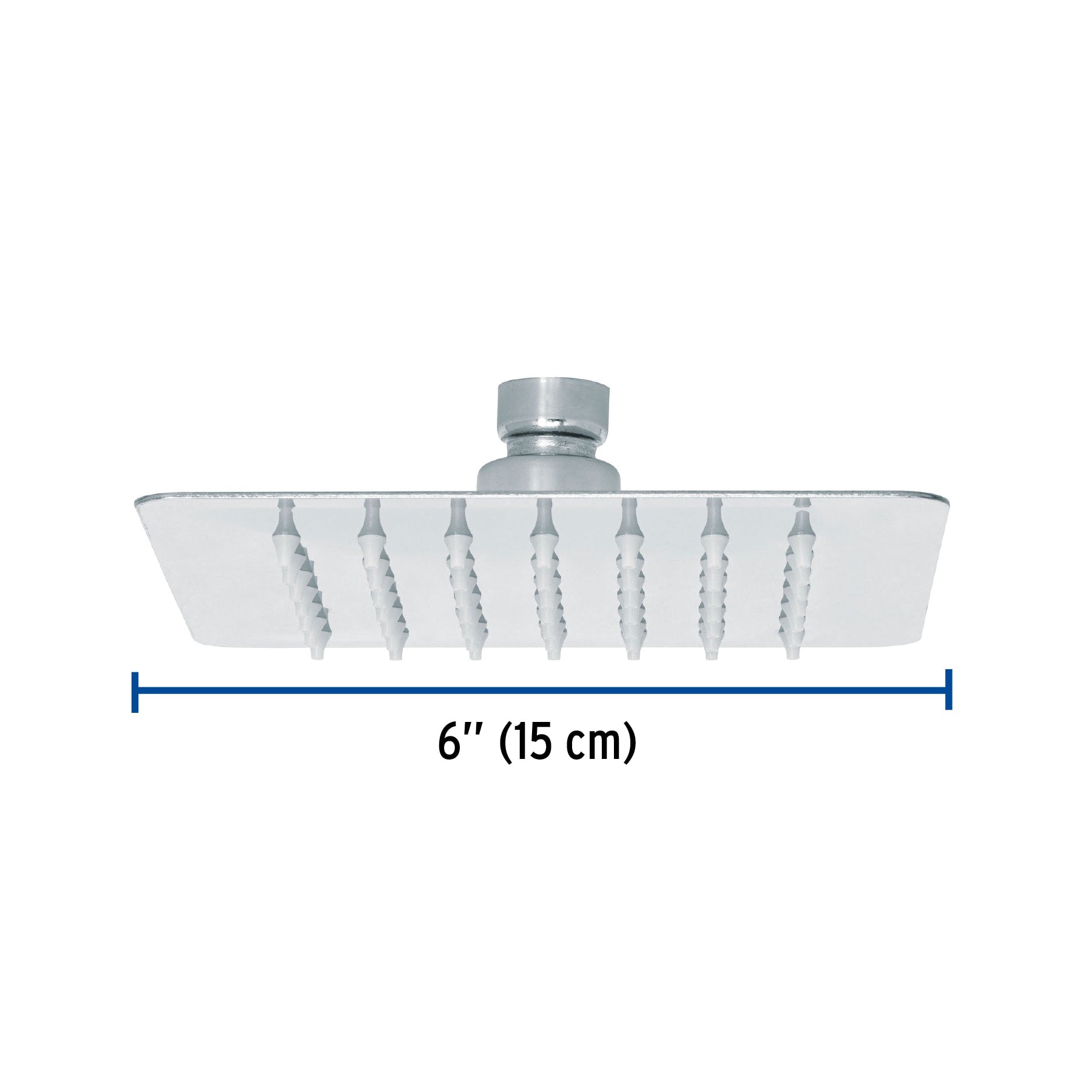 Regadera Cuadrada 6" Acero Inoxidable FOSET TUBIG Acabado Cromo