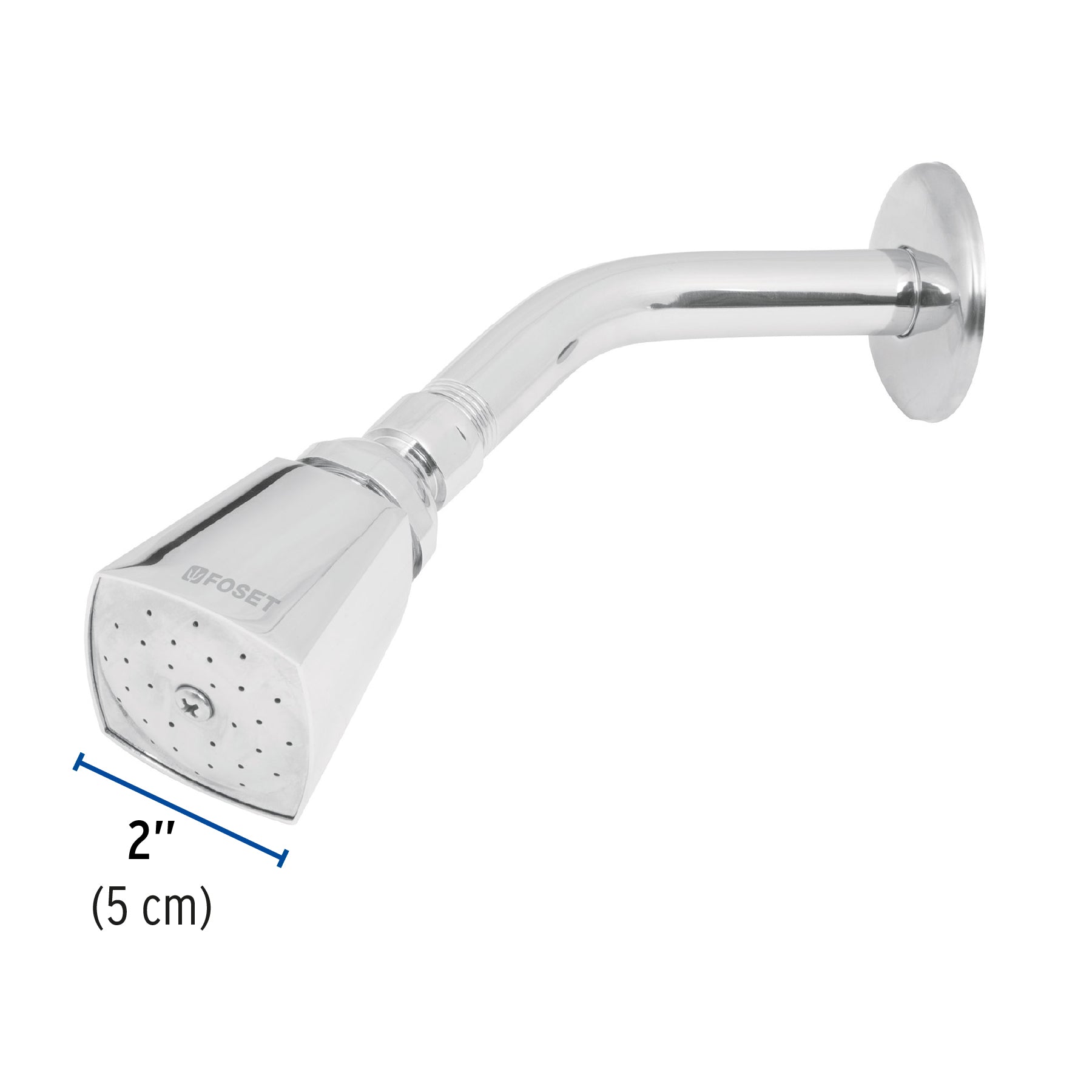 Regadera Cuadrada 2" Brazo y Chapeton Foset Aqua