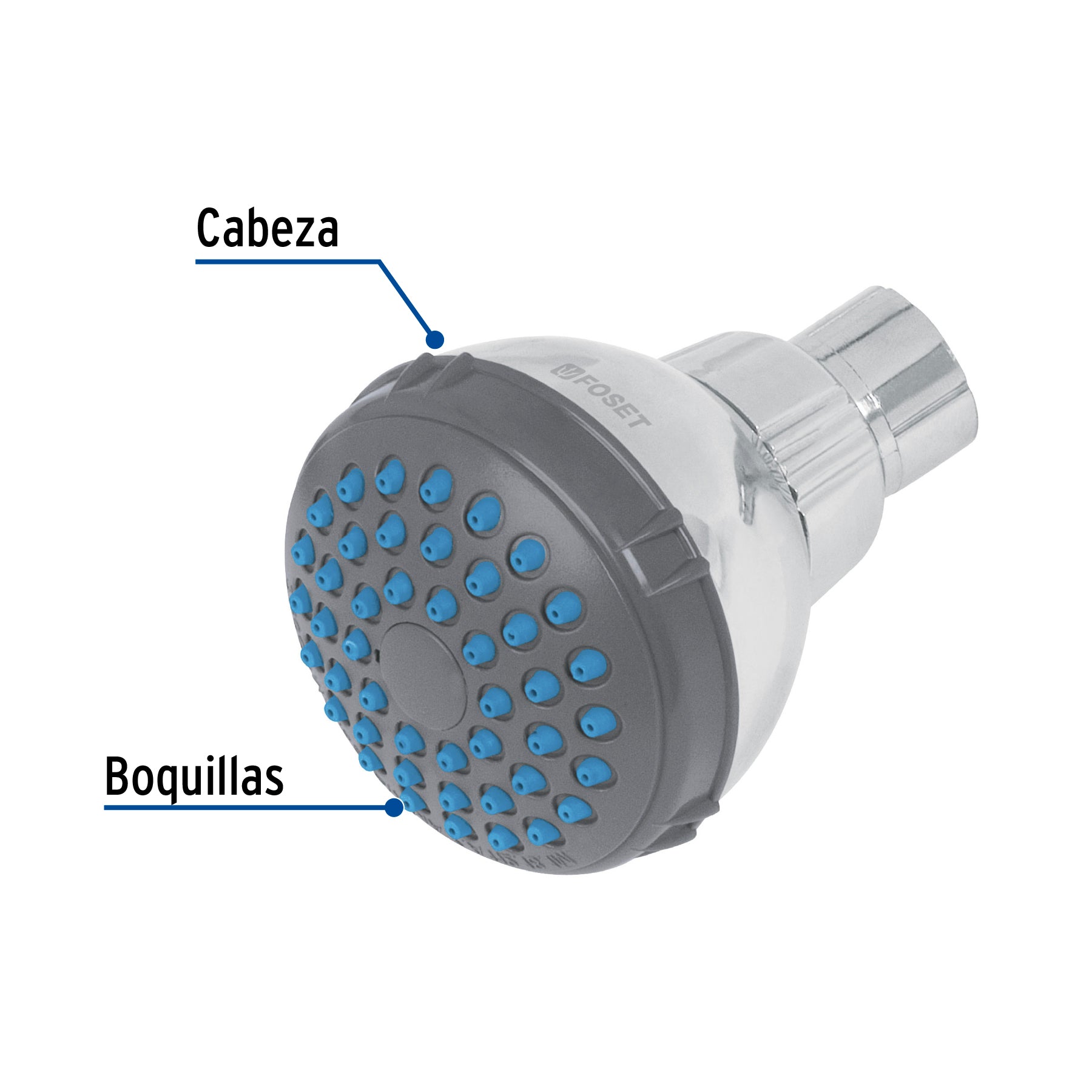 Regadera Redonda de ABS 2"1/2 Foset Basic