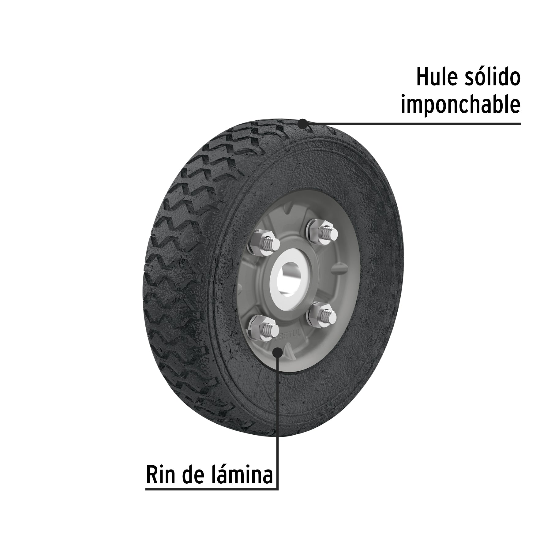 Rueda para Diablo Un Balero 6" Pretul