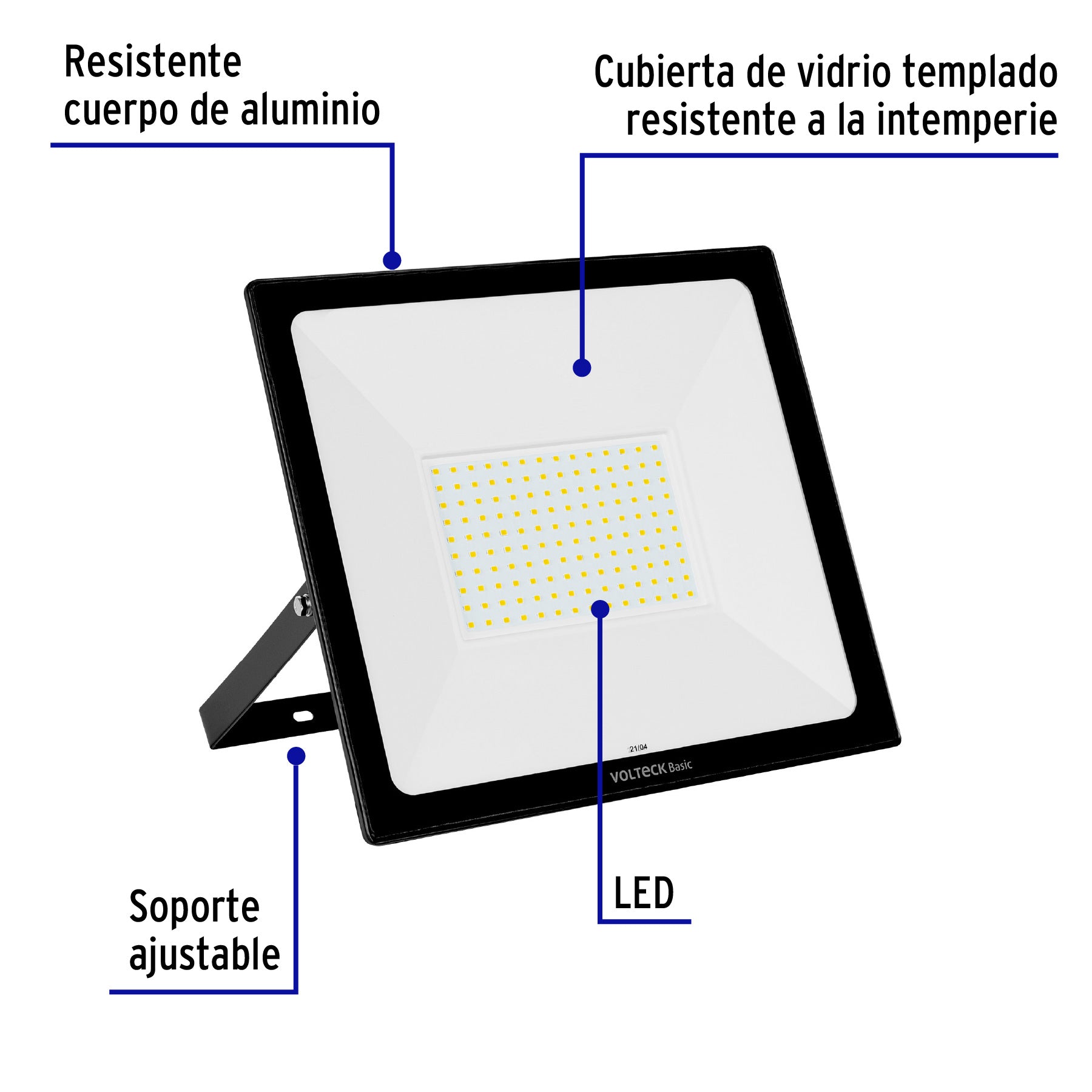 Reflector LED Ultra Delgado Volteck Luz de Dia 100 Watts