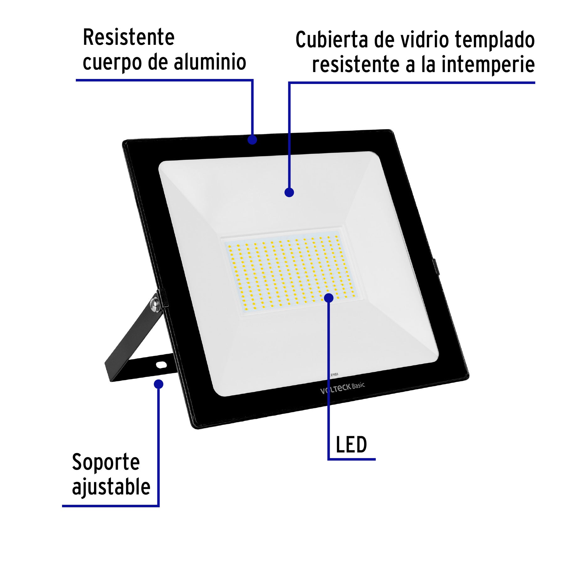 Reflector LED Ultra Delgado Volteck Luz de Dia 150 Watts