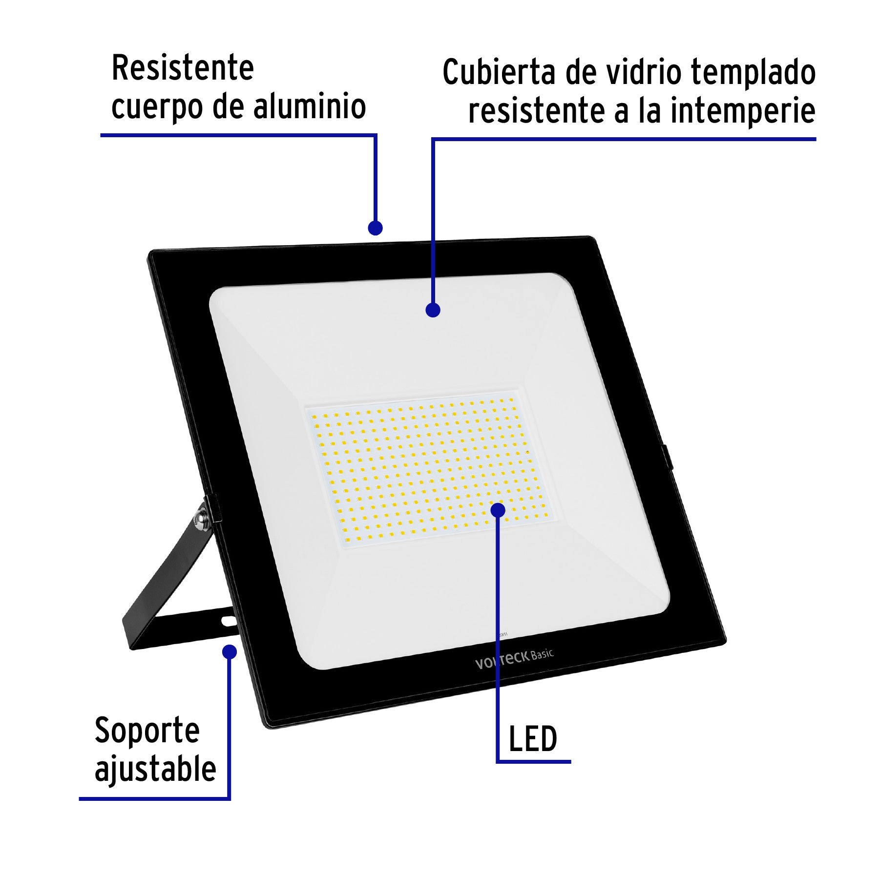 Reflector LED Ultra Delgado Volteck Luz de Dia 200 Watts