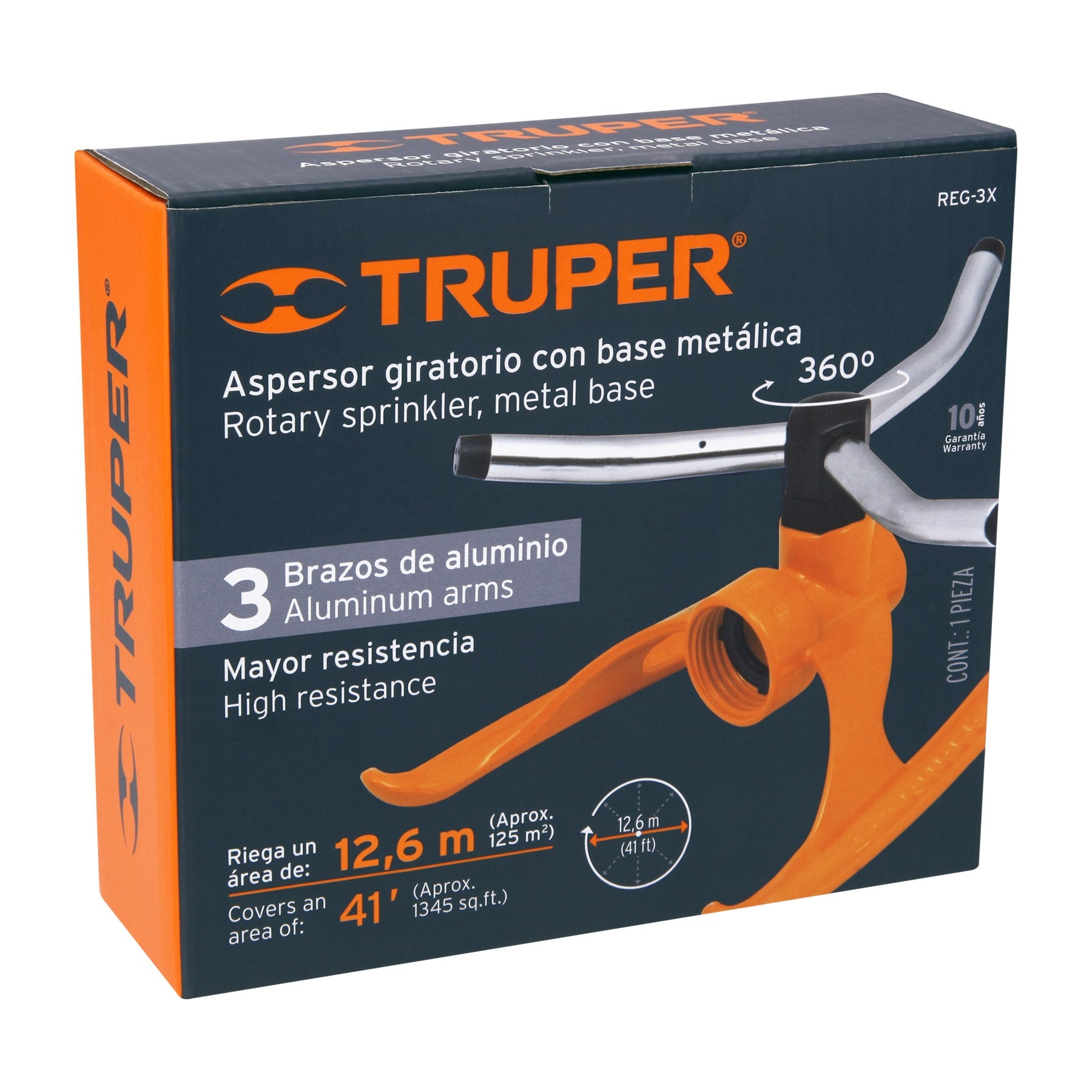 Aspersor Base Metalica 3 Brazos de Aluminio Truper