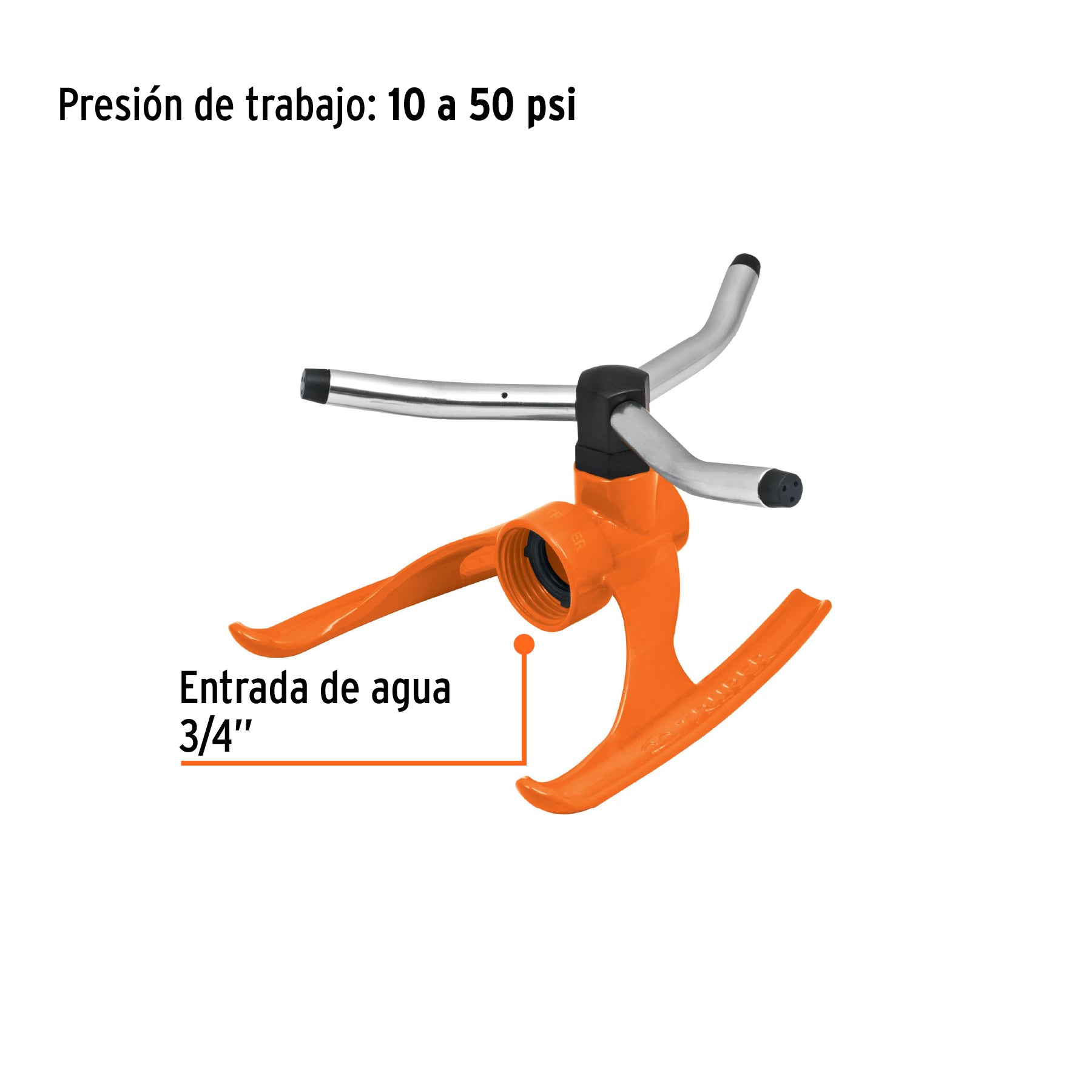 Aspersor Base Metalica 3 Brazos de Aluminio Truper