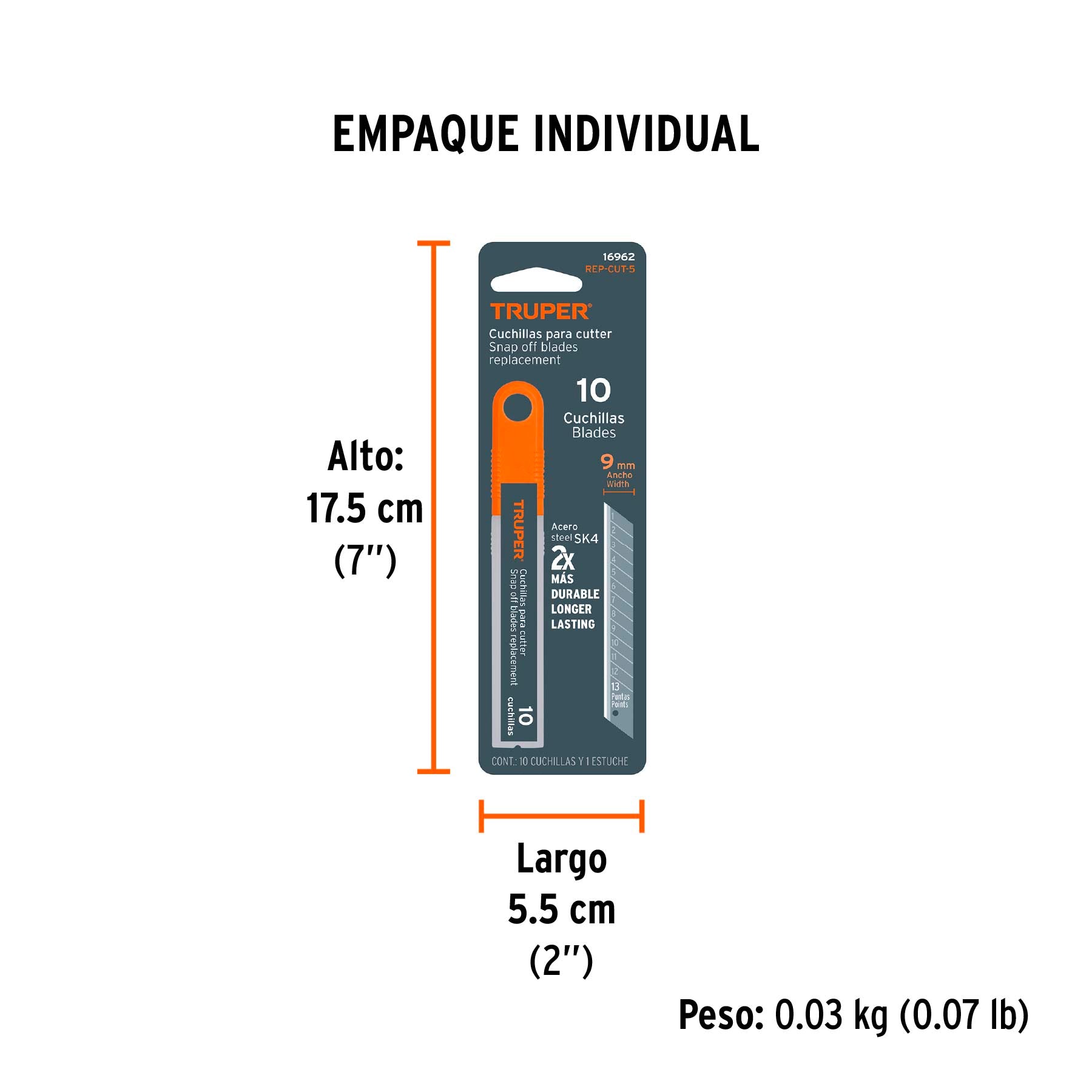 Repuestos para Cutter de 9 mm SK4 10 Piezas Truper