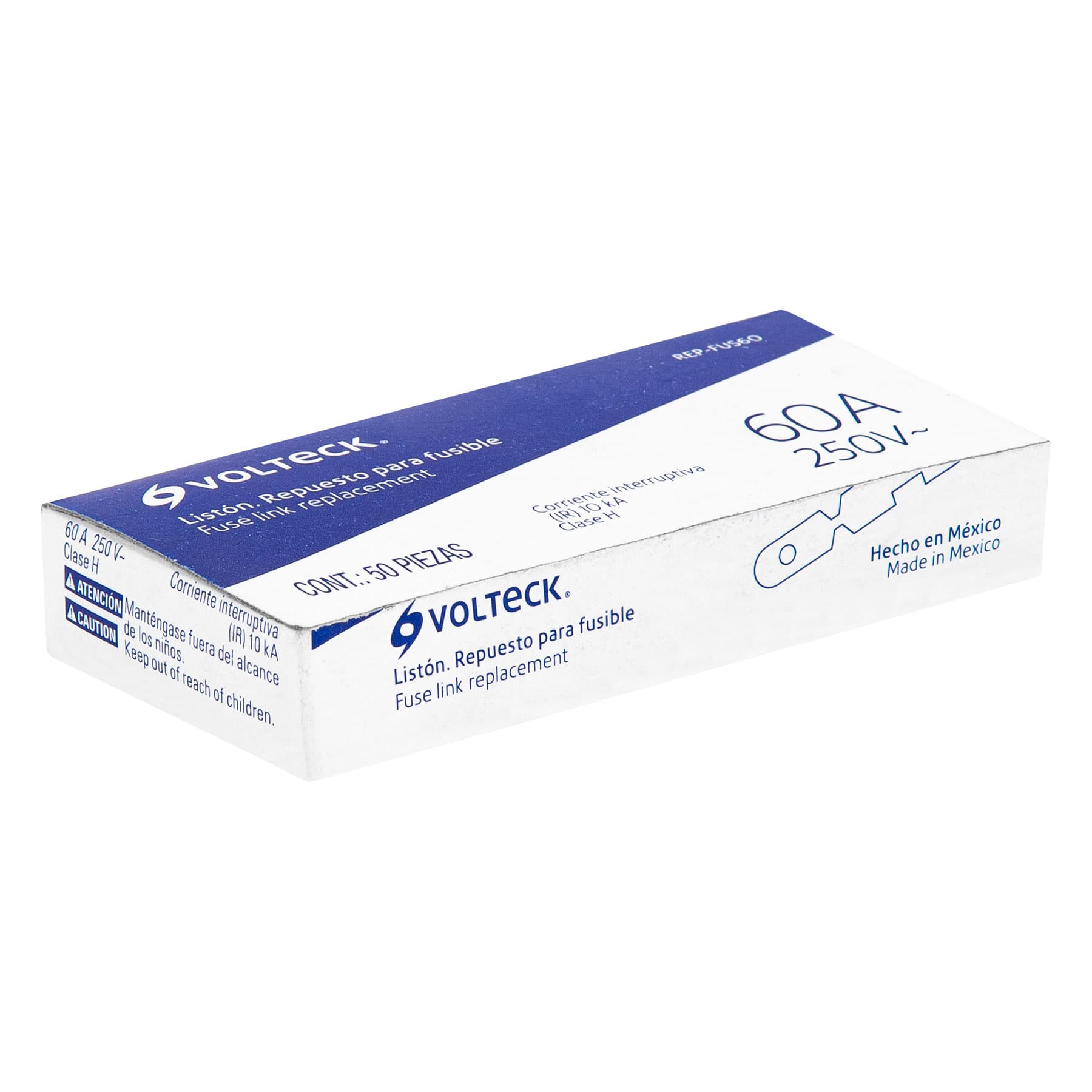 Liston Fusible 60 Amperes Caja con 50 Piezas Volteck